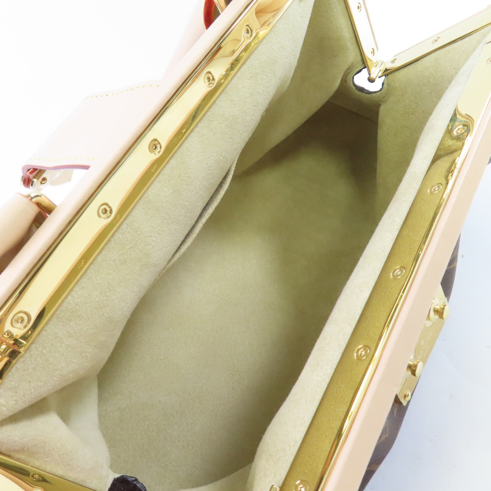 LOUIS VUITTON Monogram Clutch Shoulder Bag金扣鏈帶手挽肩背兩用袋啡色