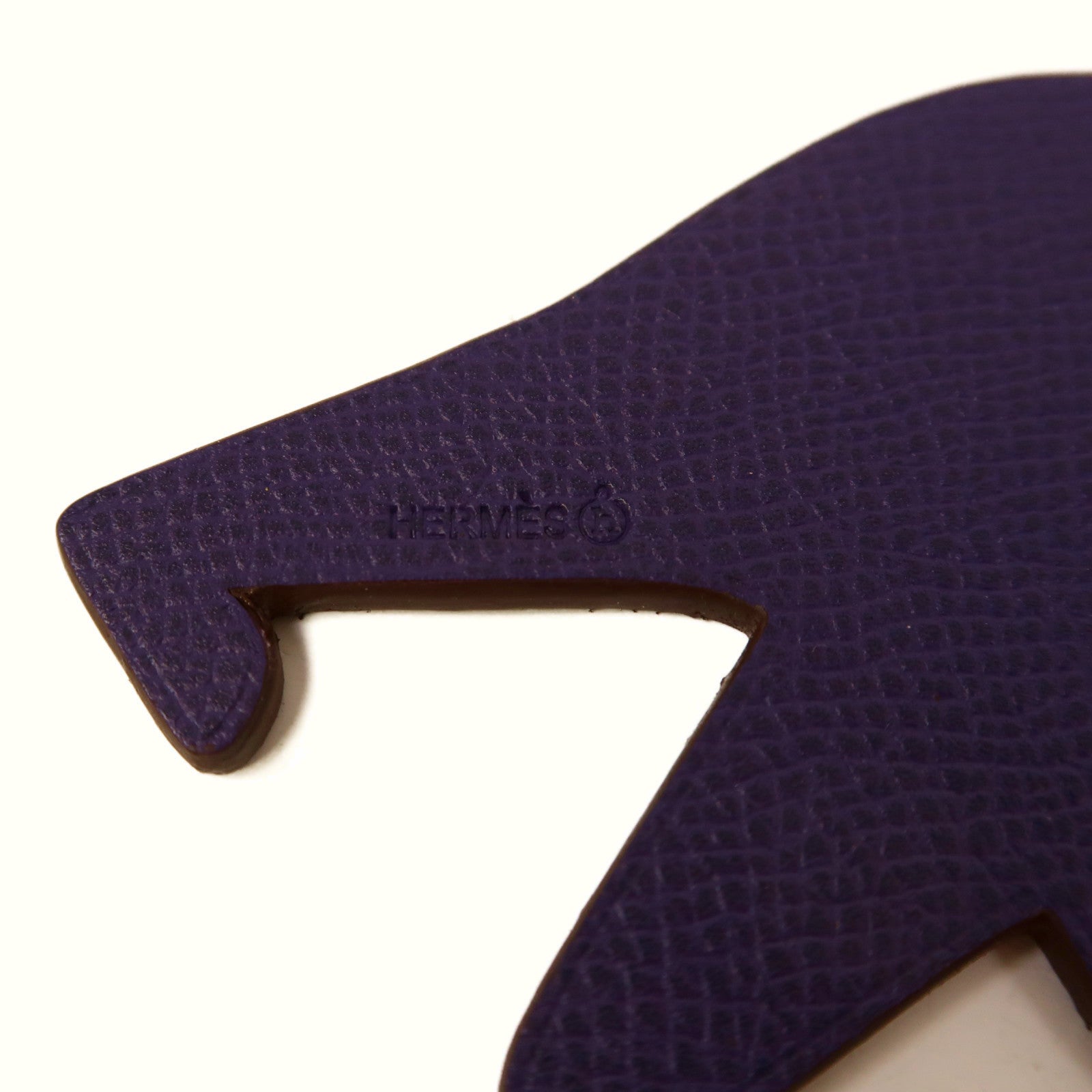 HERMES Togo皮革Petit H Charm Bear掛飾紫色/灰色