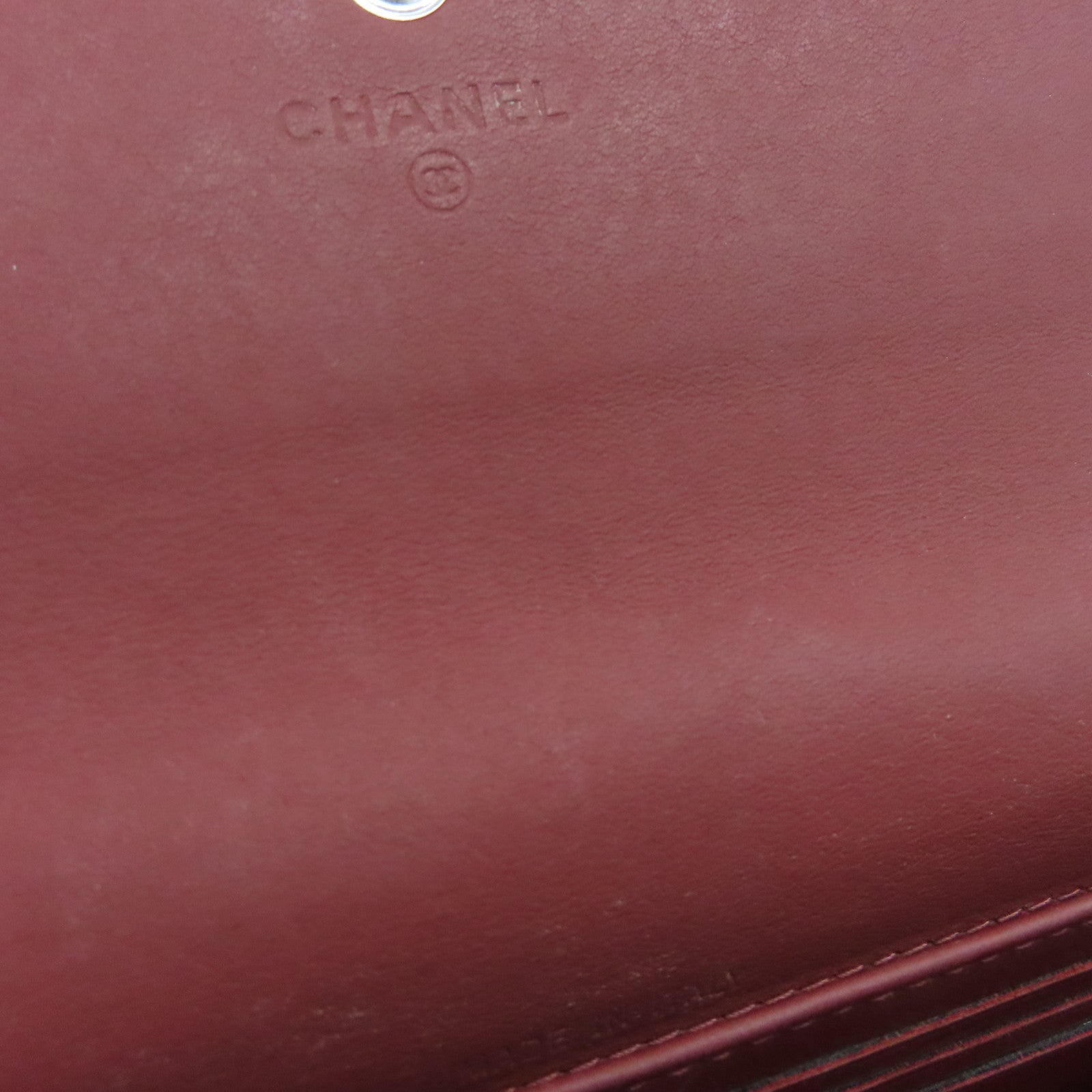 CHANEL 【激減優惠】菱格牛皮皮革Long Wallet銀扣長錢包紅色