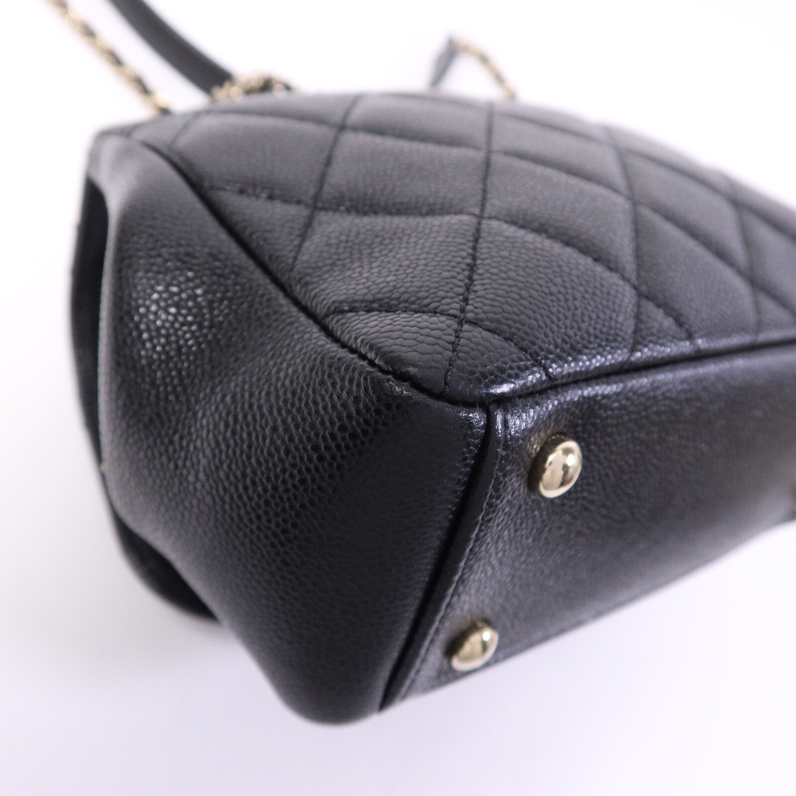 CHANEL 牛皮皮革Business Affinity Small金扣鏈帶手挽肩背兩用袋