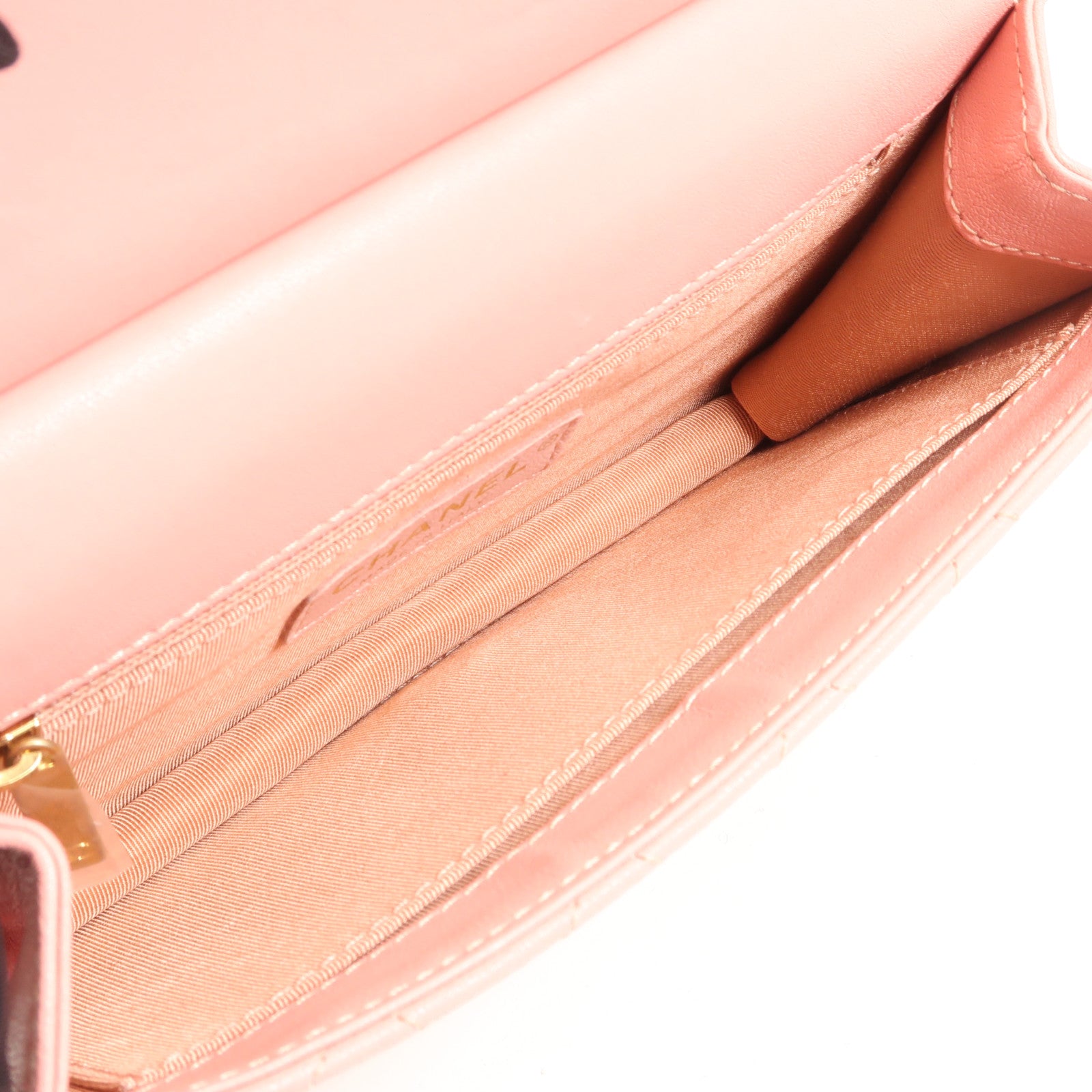 CHANEL 牛皮皮革Shoulder Bag金扣鏈帶肩背袋