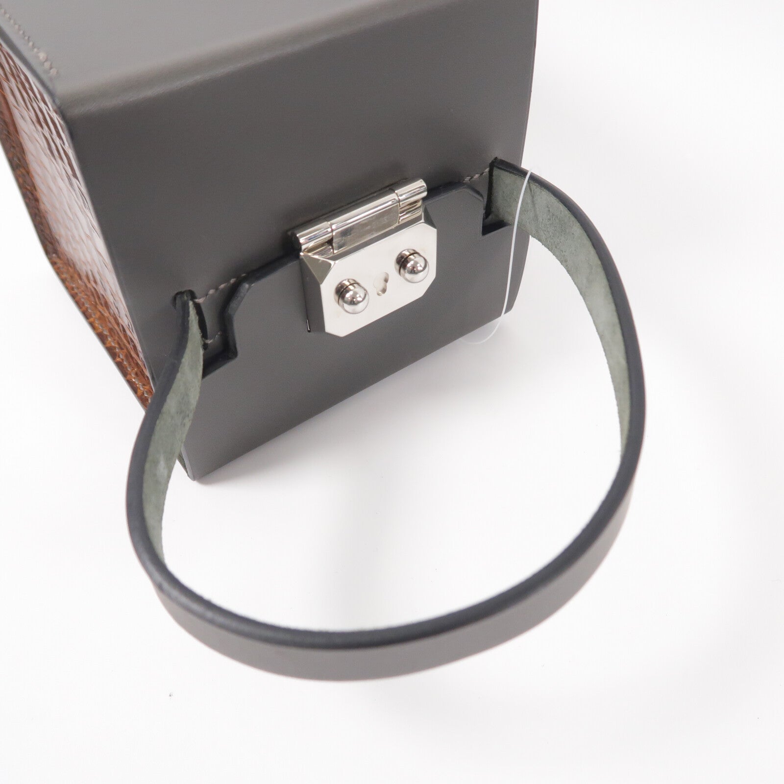 HERMES 鱷魚皮革/Vache Hunter皮革Petite H Box Bag手挽袋
