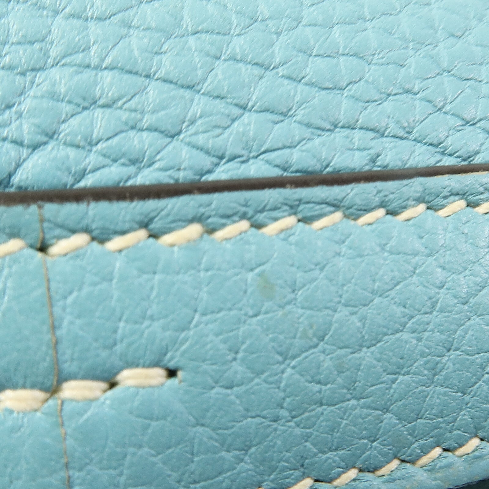 HERMES Clemence皮革Halzan 31銀扣手挽肩背兩用袋Bleu Saint