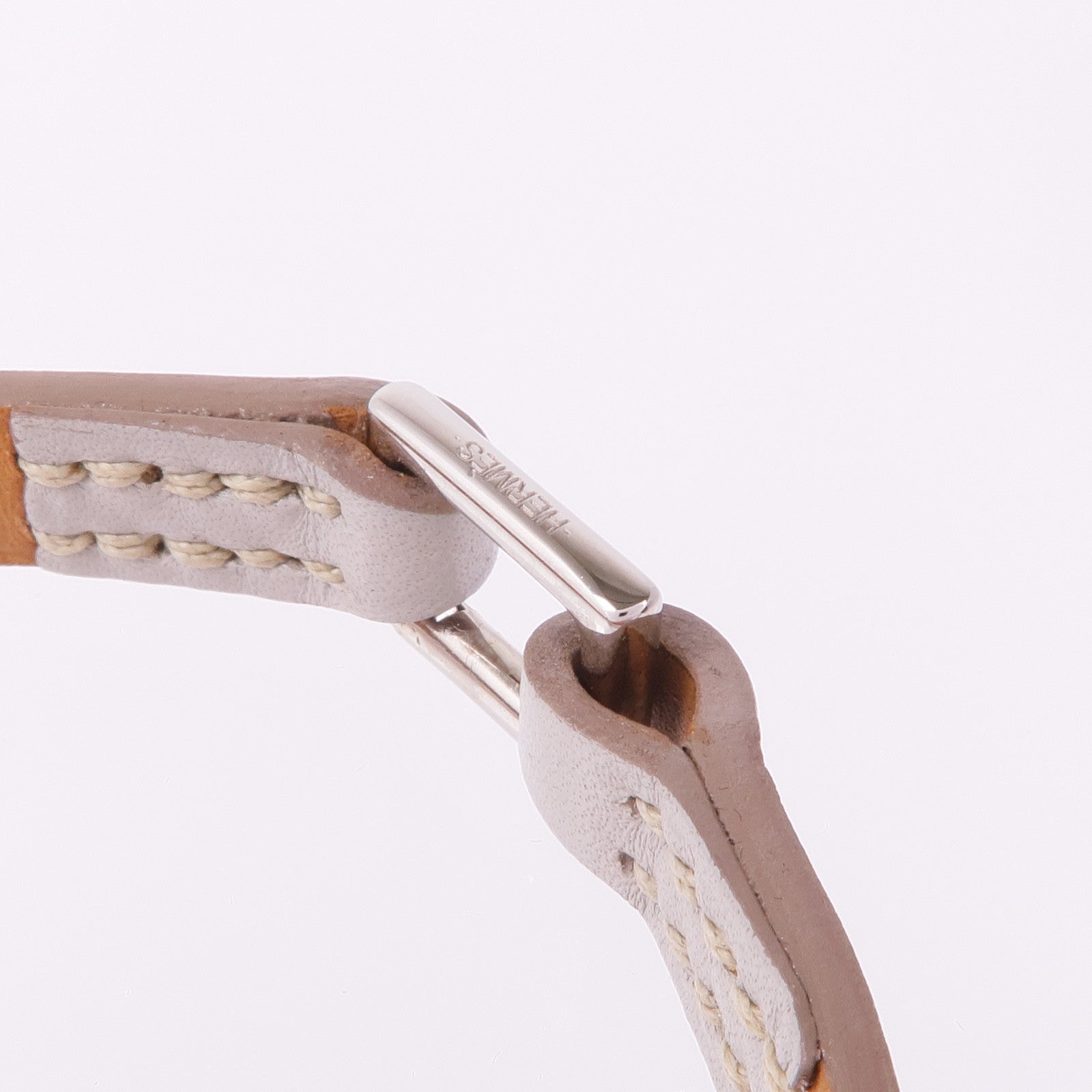 HERMES Swift皮革Micro Kelly Bracelet銀扣手帶