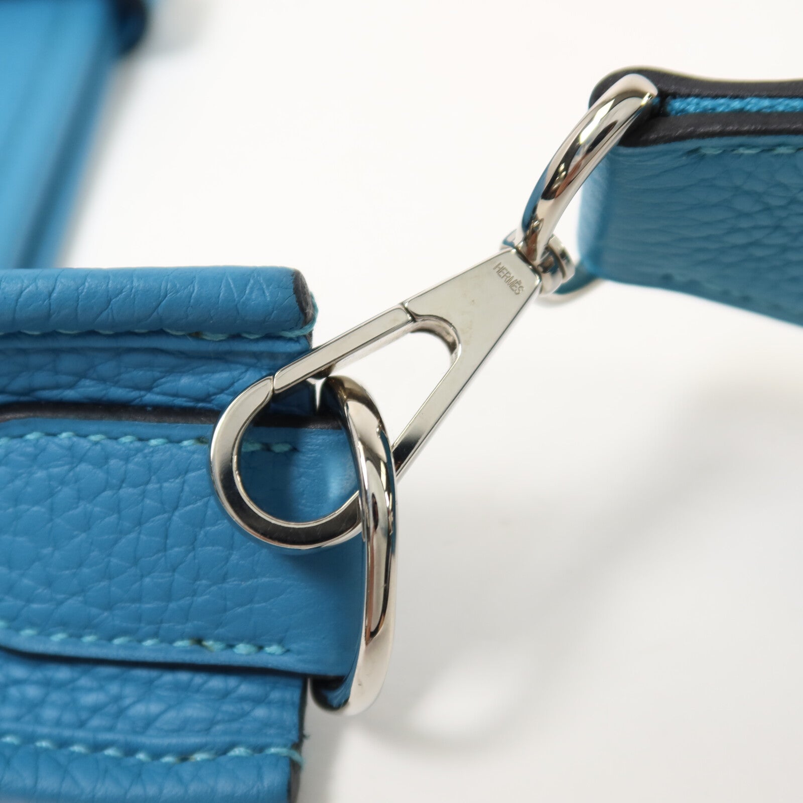 HERMES Clemence皮革Evelyne PM肩背袋Bleu Izmir