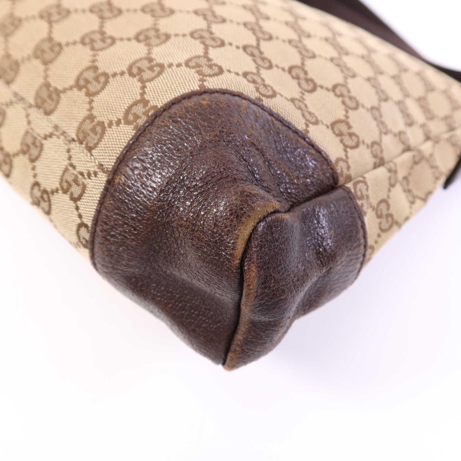 GUCCI 帆布Shoulder Bag銀扣肩背袋