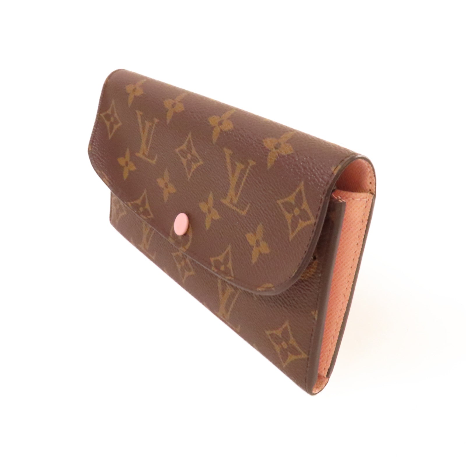 LOUIS VUITTON Monogram Sarah Long Wallet金扣長錢包啡色/粉紅色
