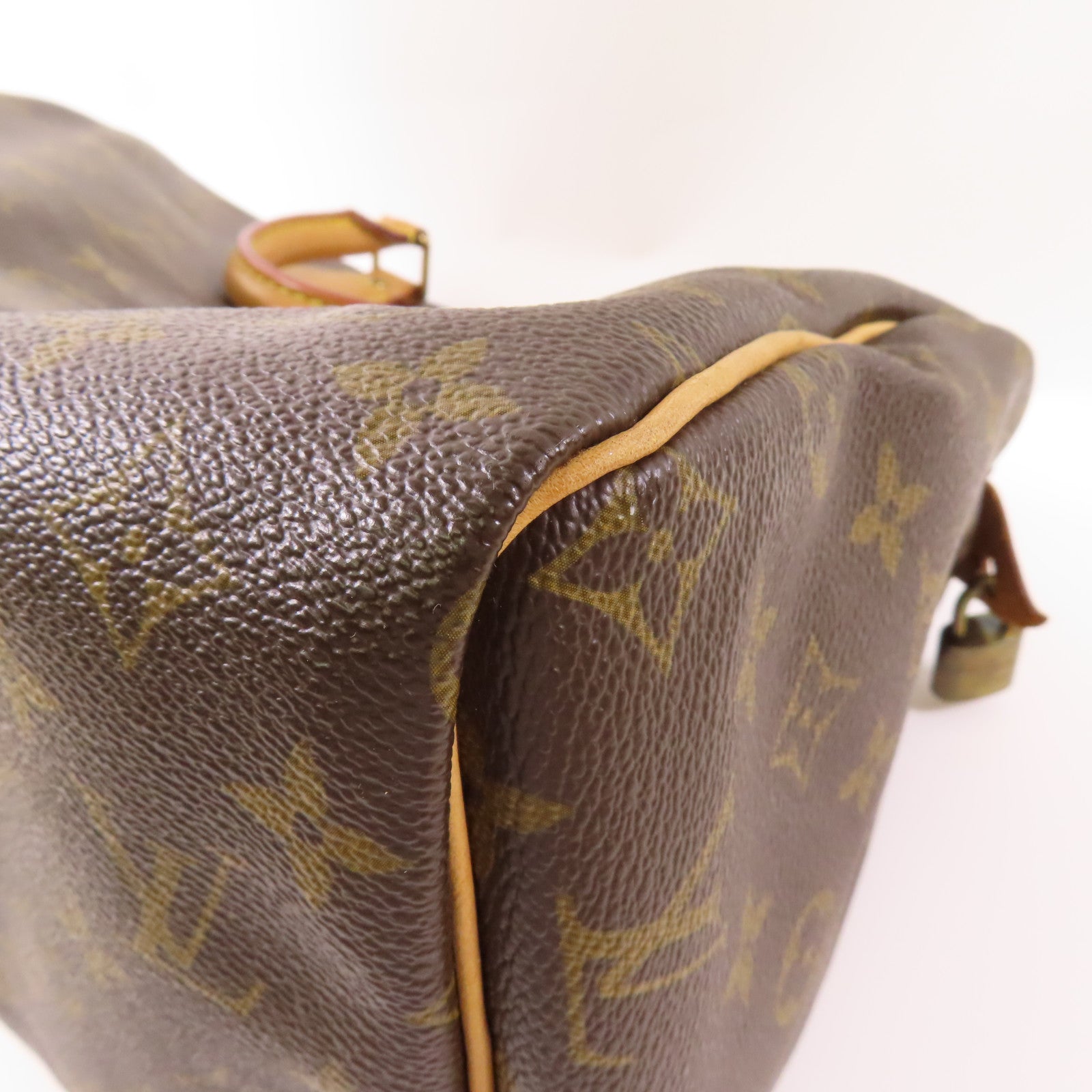 LOUIS VUITTON Monogram Speedy 30金扣手挽袋棕色