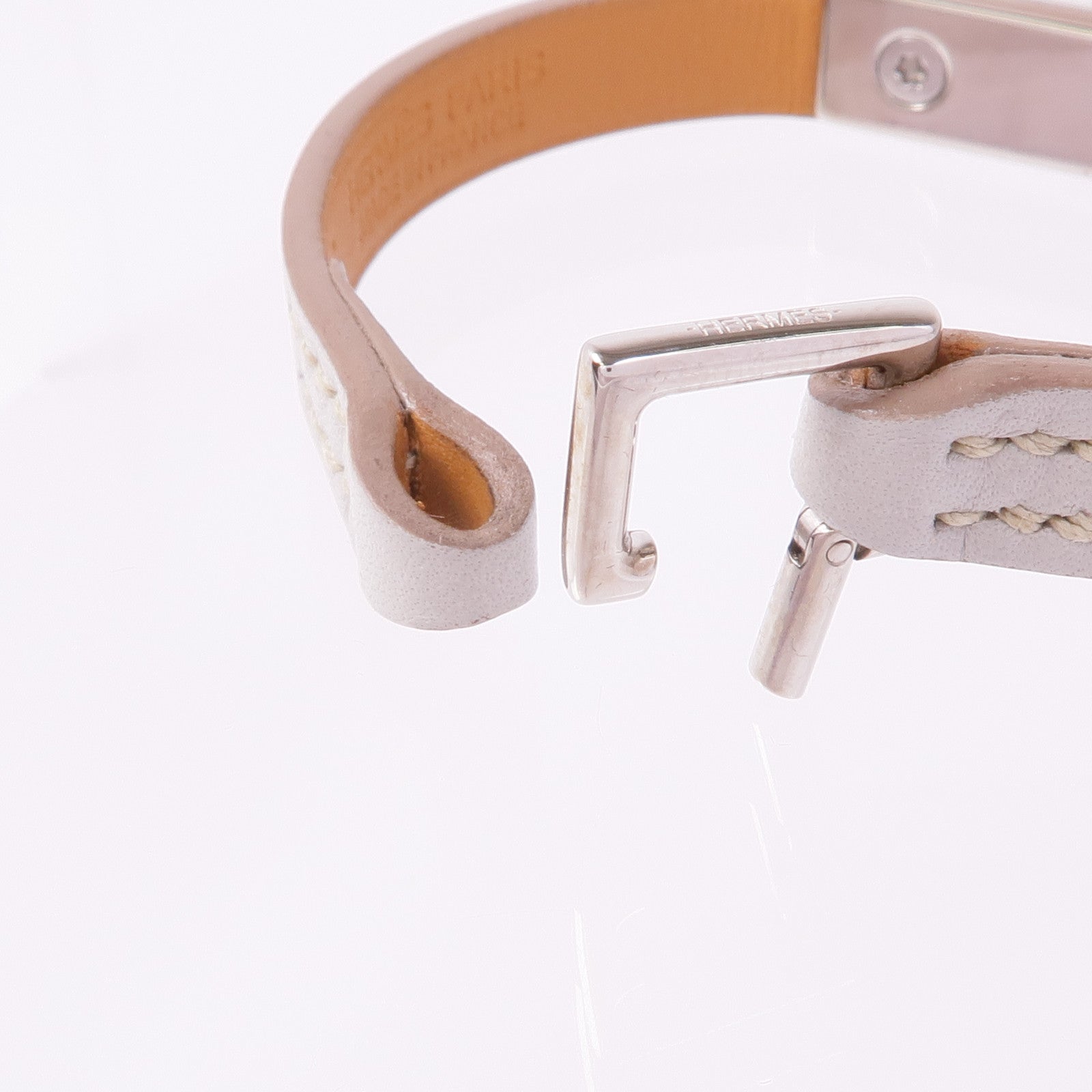 HERMES Swift皮革Micro Kelly Bracelet銀扣手帶