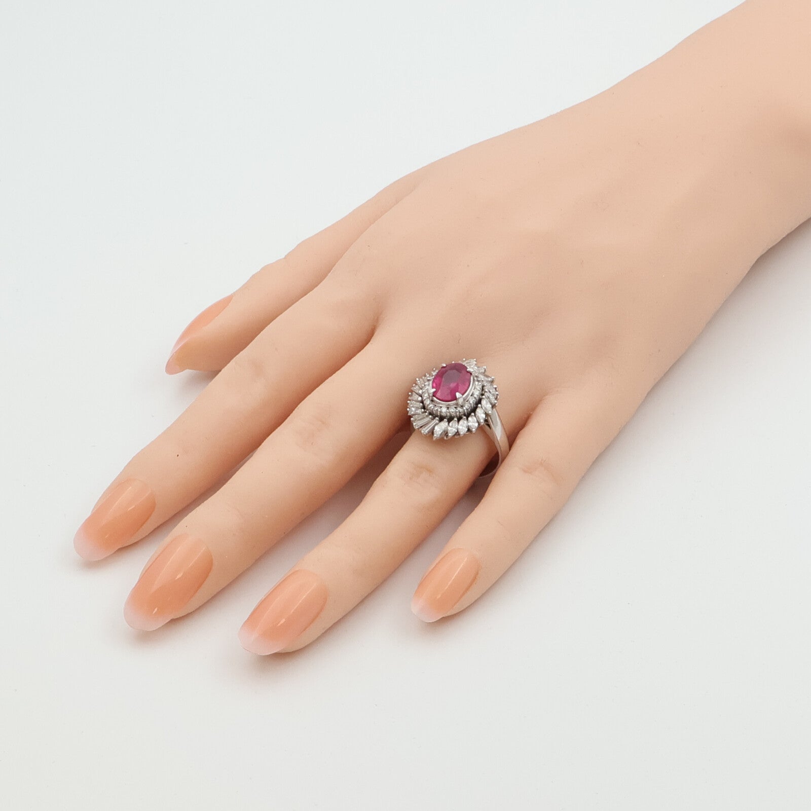 JEWELRY PT900鉑金/紅寶石Ruby鑽石戒指