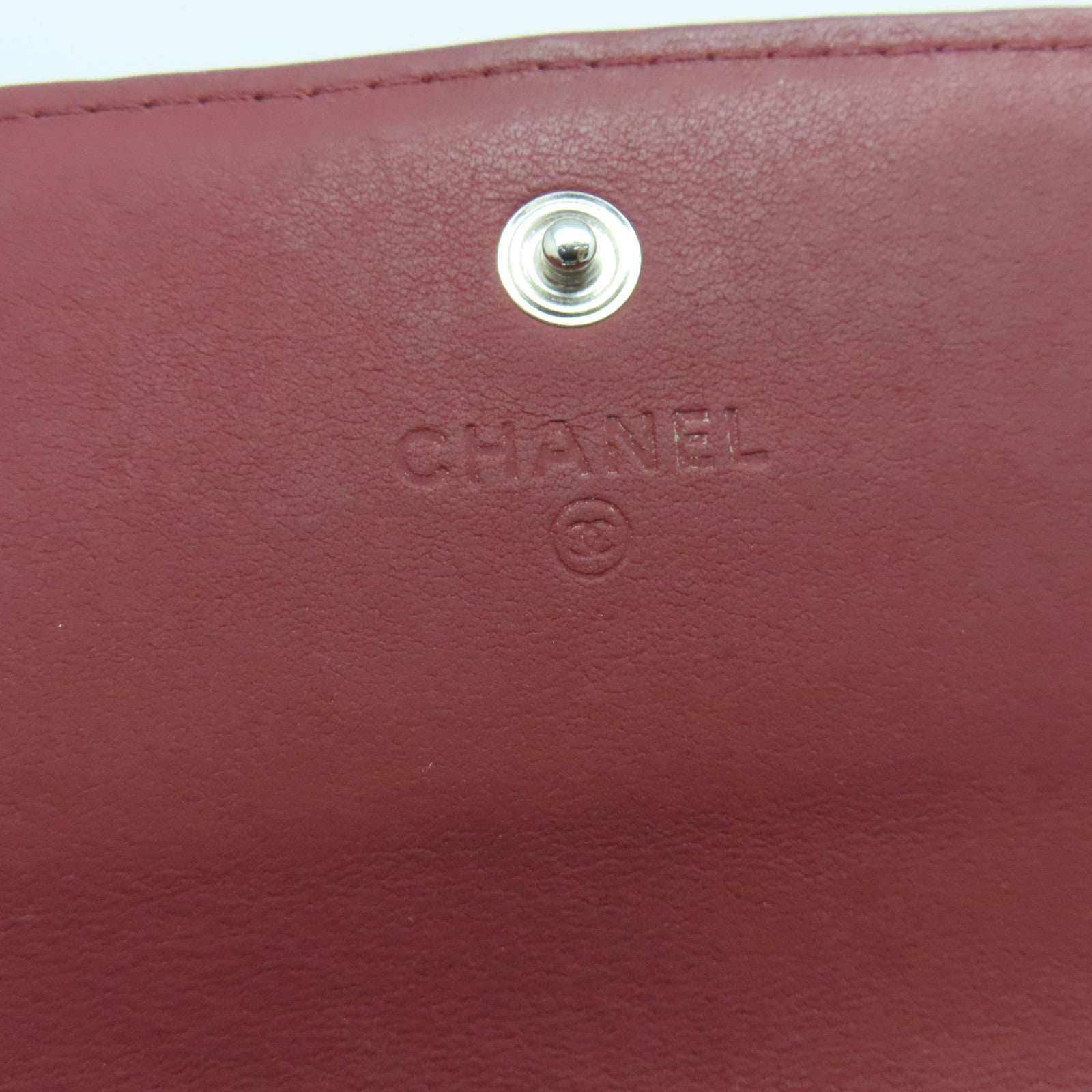 CHANEL 【激減優惠】菱格牛皮皮革Long Wallet銀扣長錢包紅色