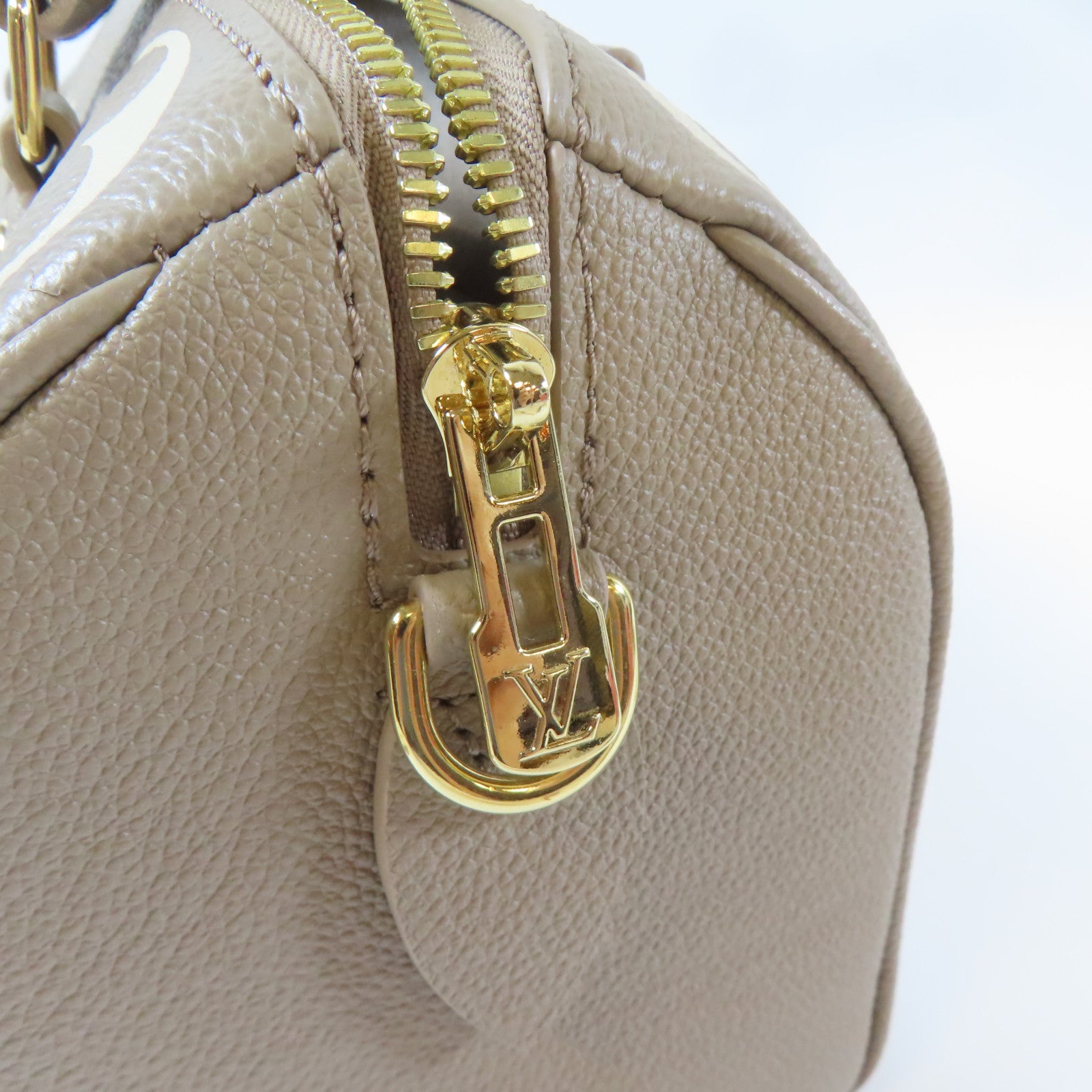 LOUIS VUITTON Monogram Empreinte Speedy Bandouliere 20 2 Way Bag金扣手挽肩背兩用袋米色