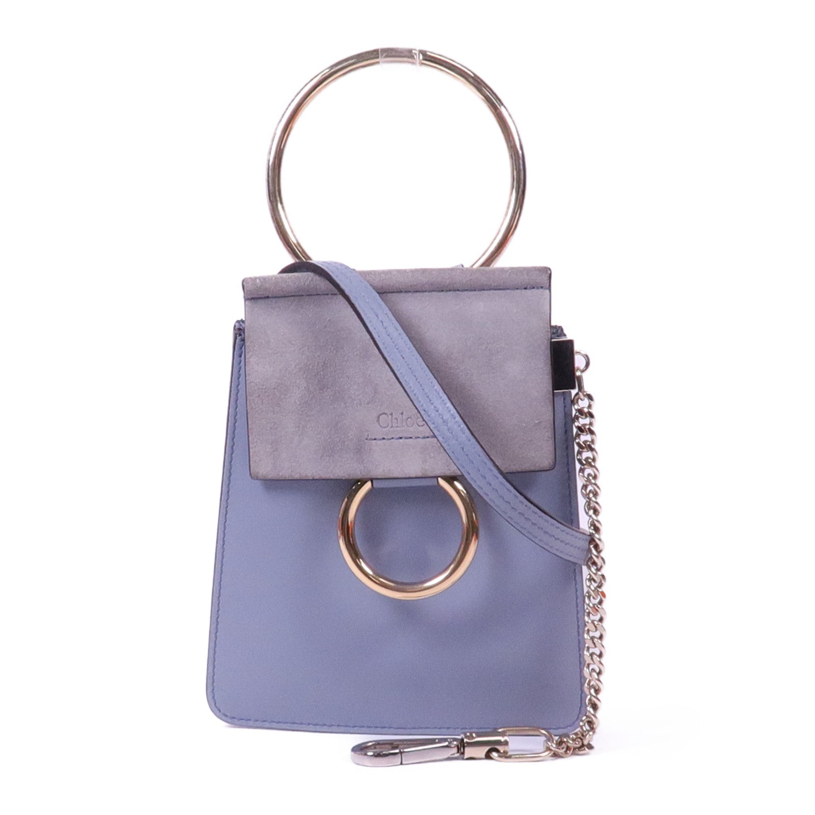 Chloe 牛皮皮革/麂皮皮革Shoulder Bag金扣手挽肩背兩用袋