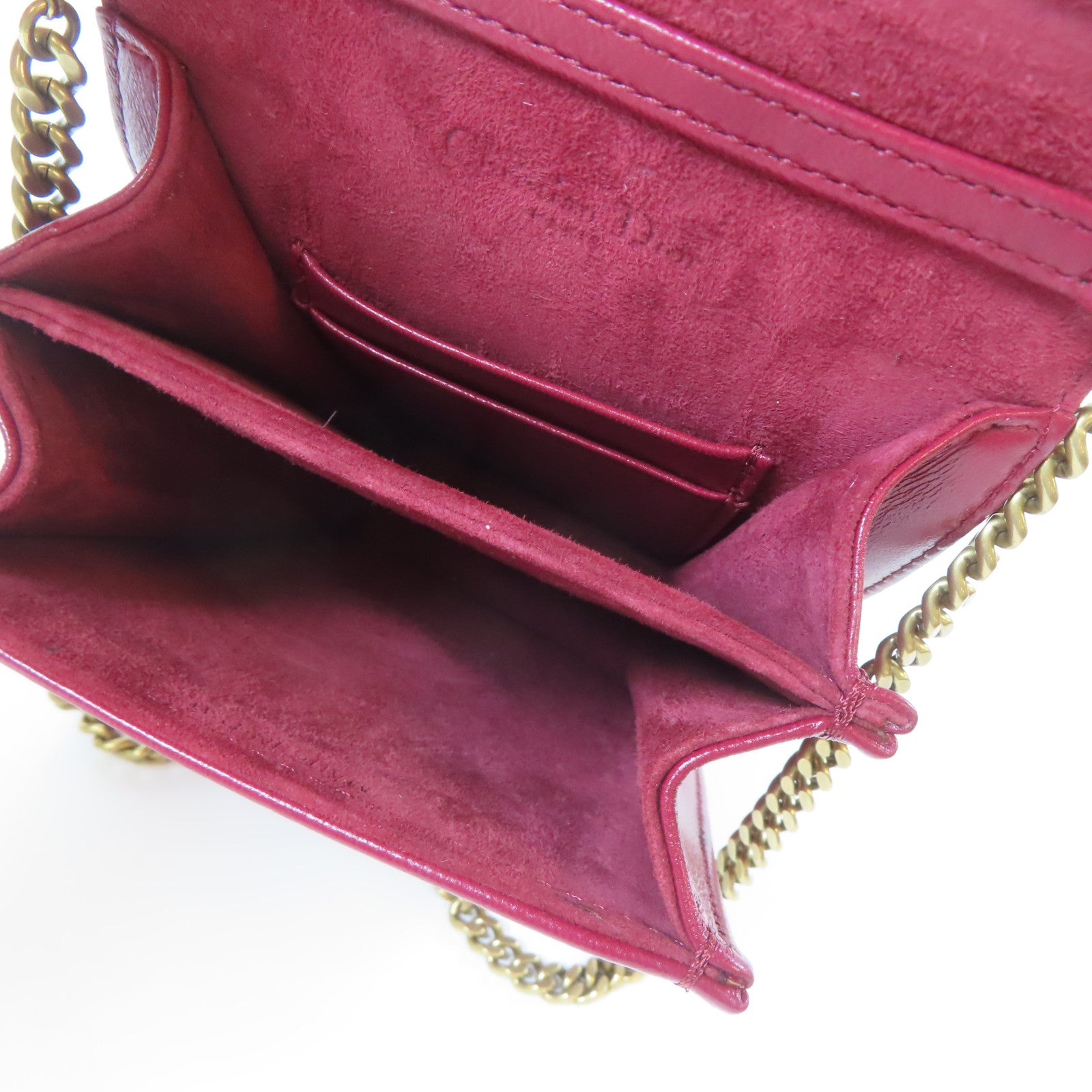Dior 羊皮皮革Ama Chain Shoulder Bag金扣鏈帶肩背袋紅色