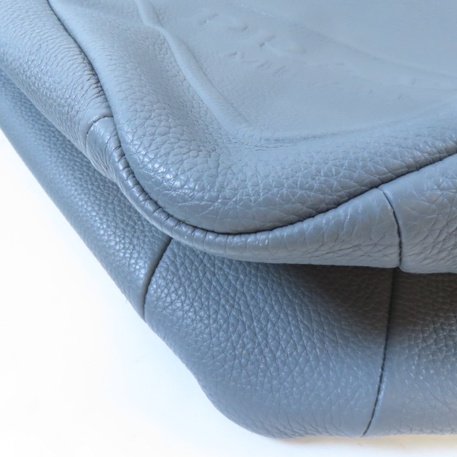 PRADA 牛皮皮革Shoulder Bag銀扣肩背袋灰色