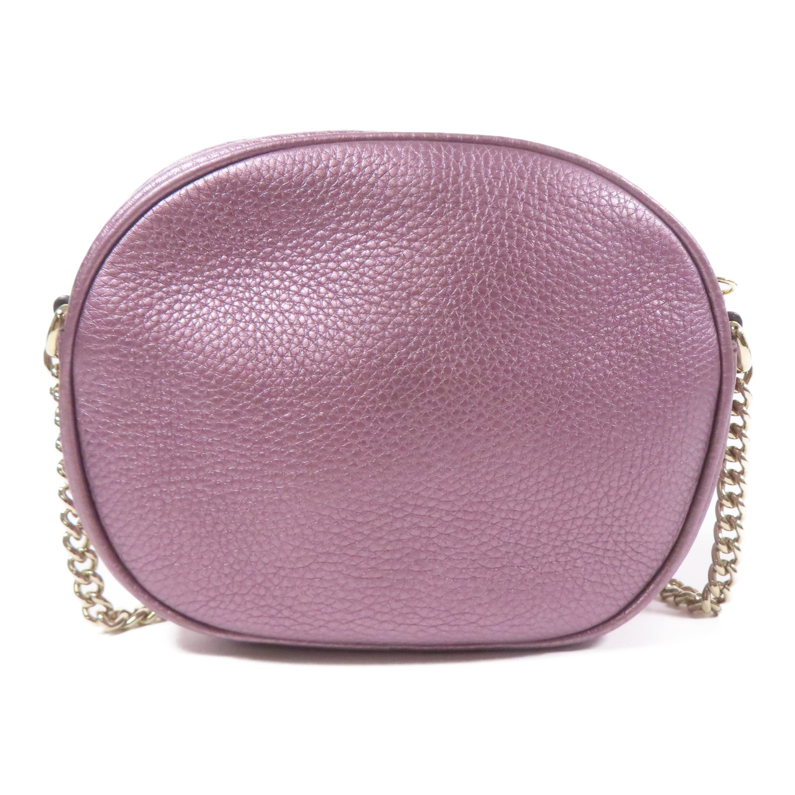 GUCCI GG GHW Chain Shoulder Bag 353965 Leather Purple