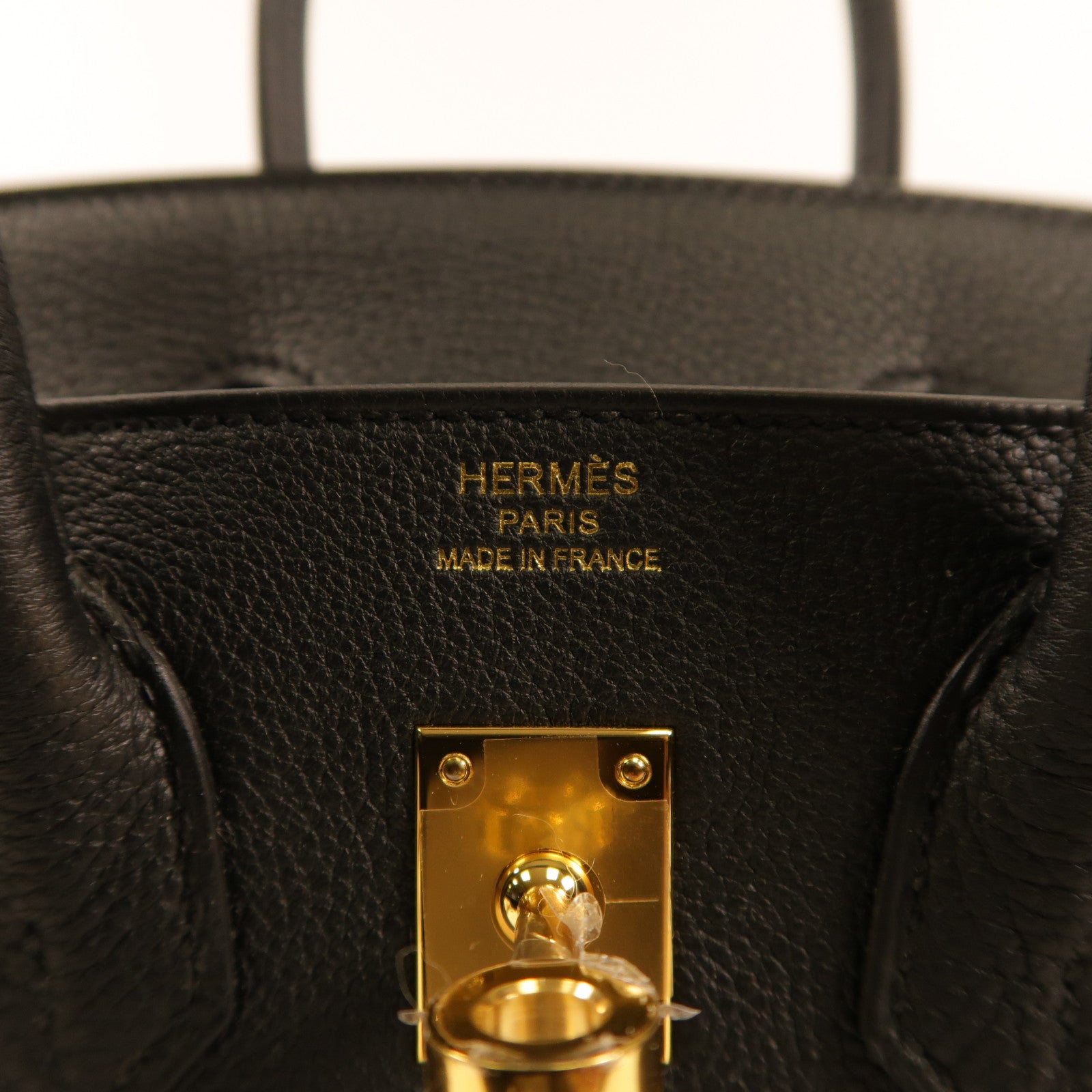 HERMES 【激減優惠】Clemence皮革Birkin 25金扣手挽袋Noir