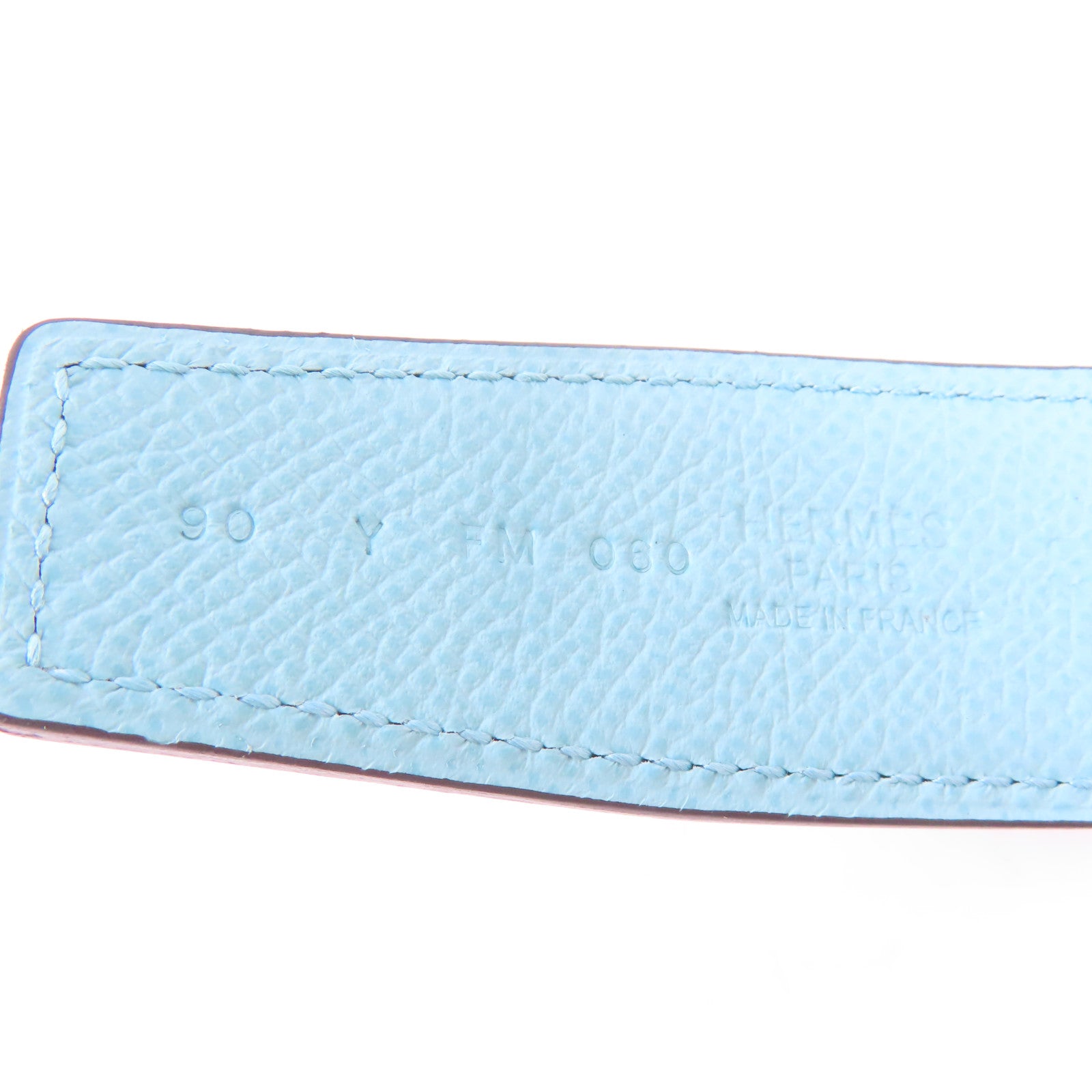 HERMES Veau Epsom皮革H Speed Belt Buckle皮帶藍色/黑色