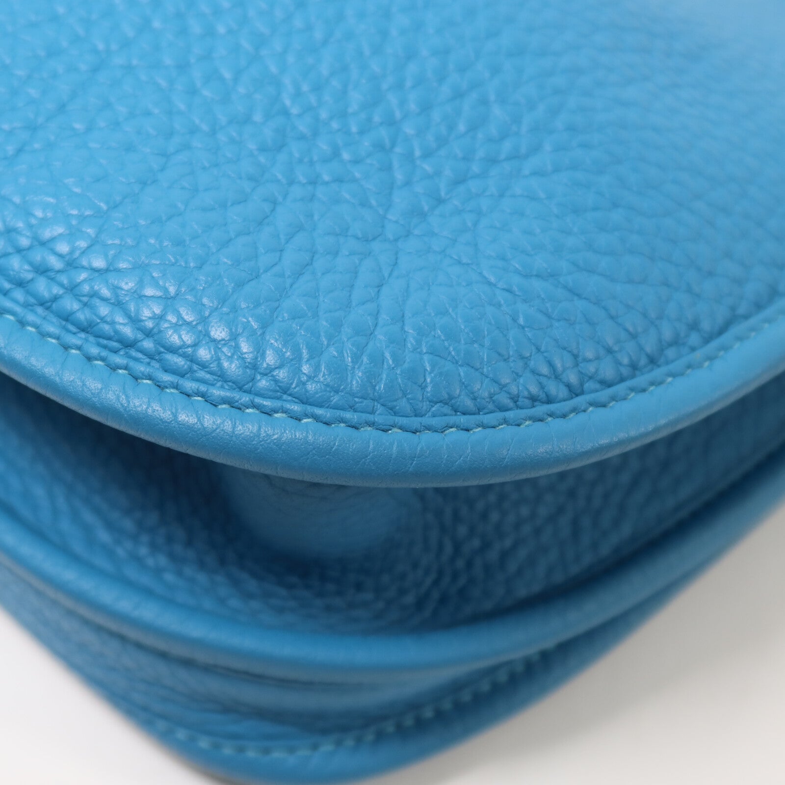 HERMES Clemence皮革Evelyne PM肩背袋Bleu Izmir