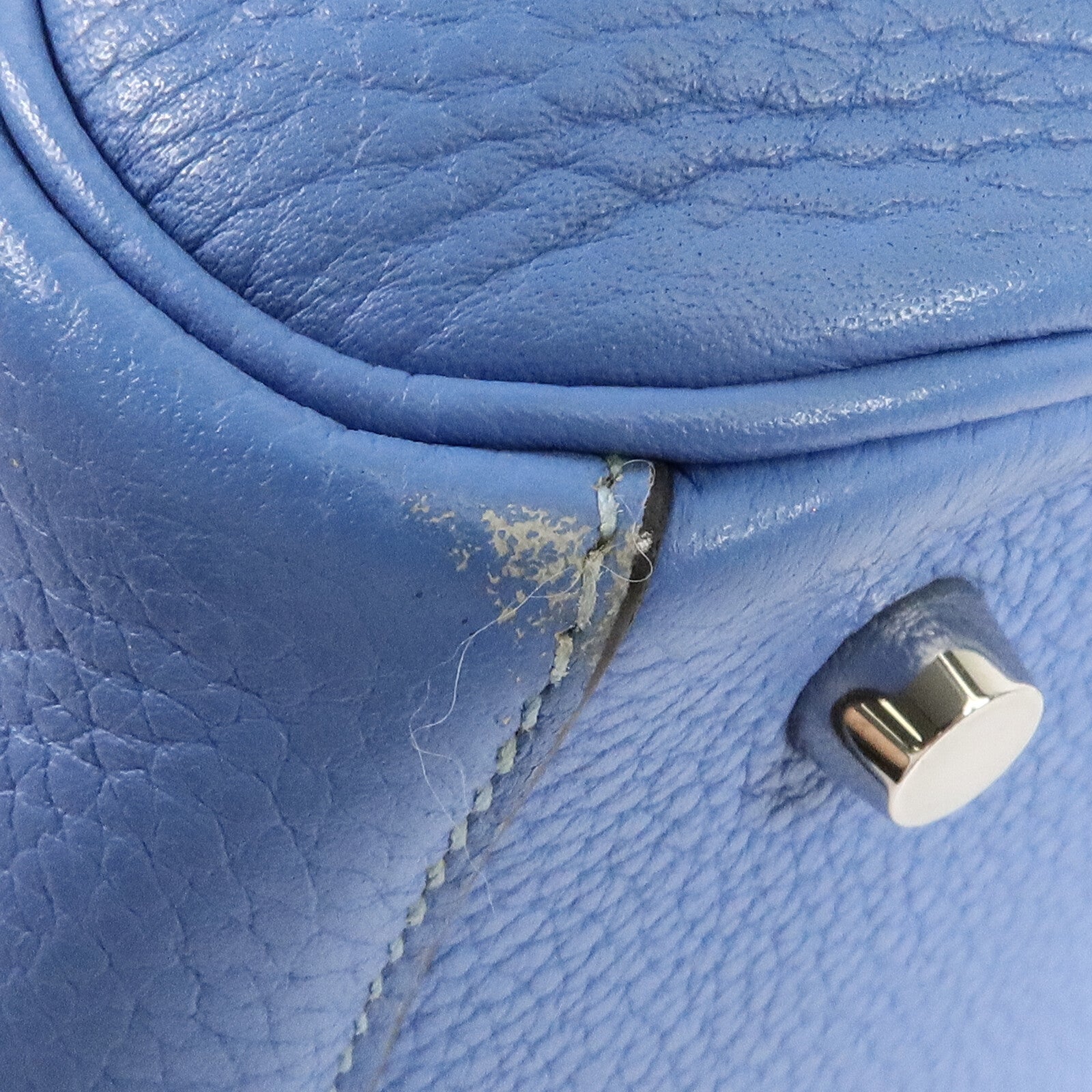 HERMES Clemence皮革Lindy 30手挽肩背兩用袋Blue Paradise