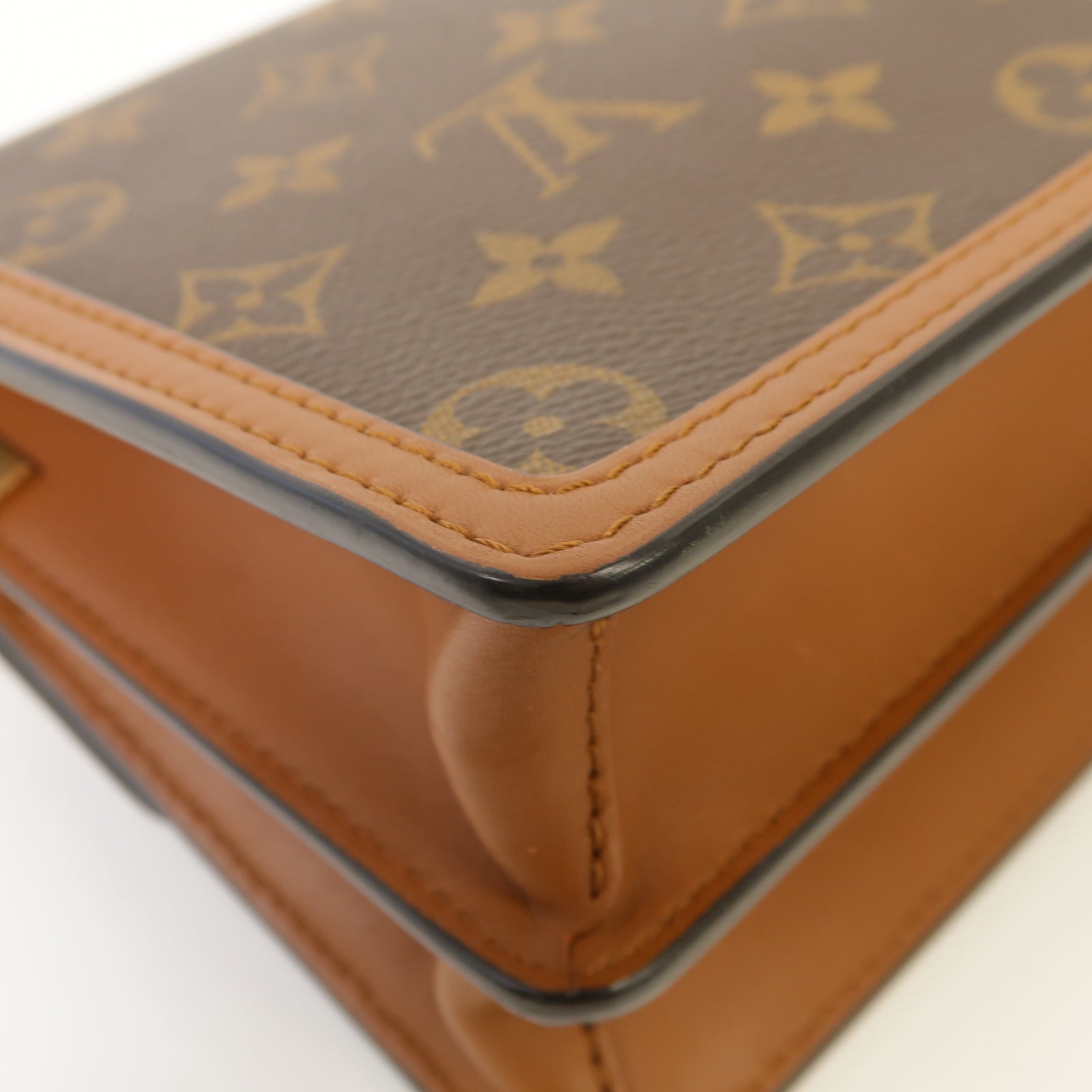 LOUIS VUITTON 【激減優惠】Monogram Reverse Mini Dauphine金扣肩背袋棕色
