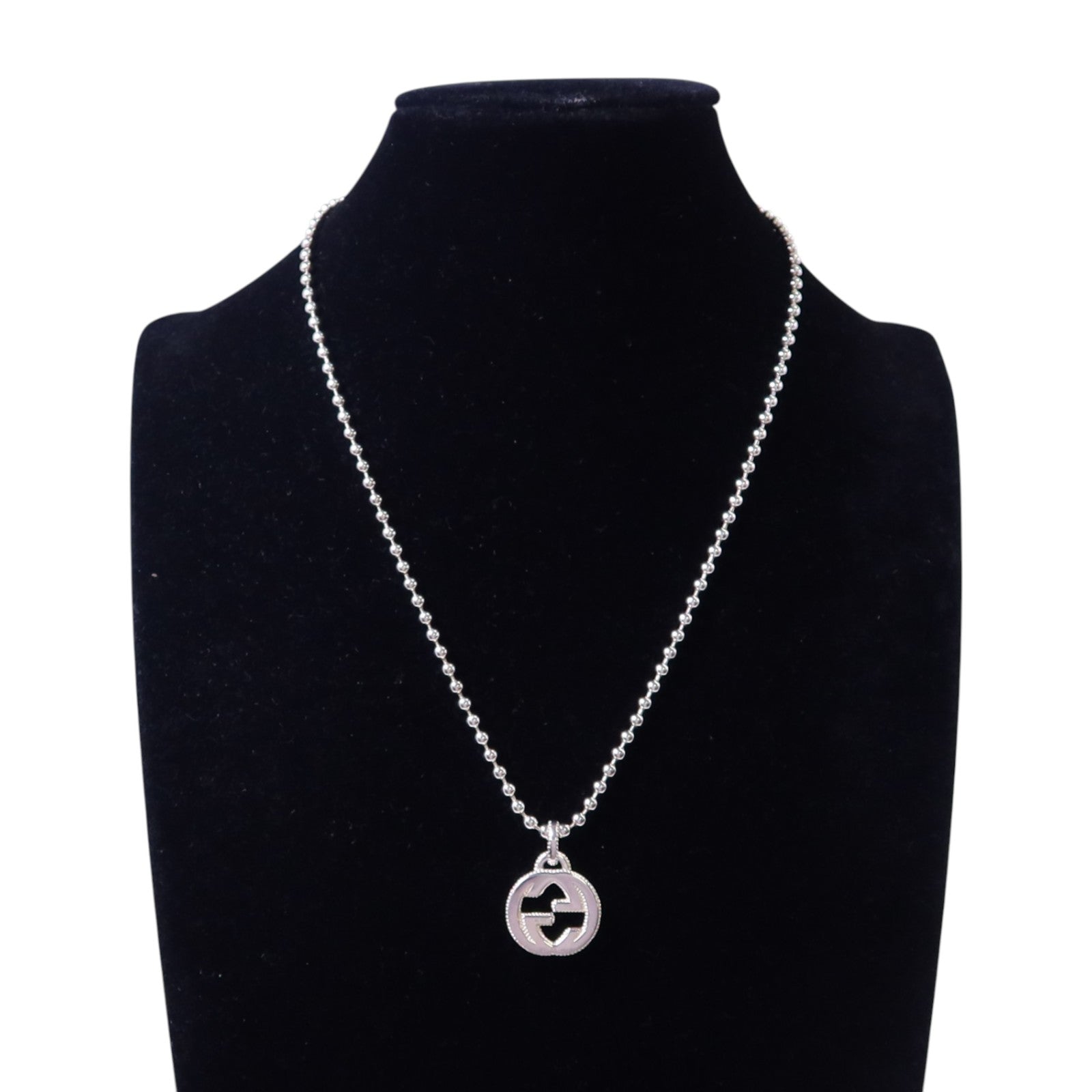 GUCCI 925純銀Interlocking G Necklace銀扣項鏈