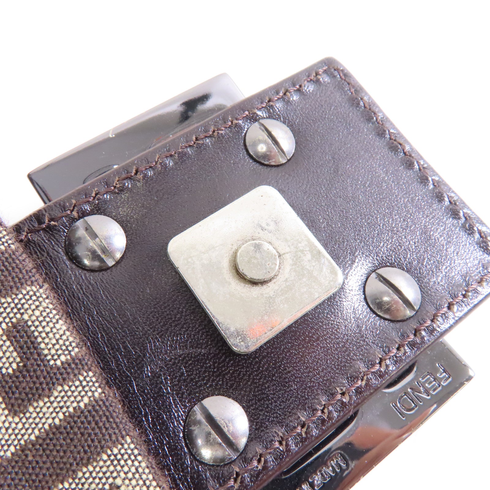 FENDI 帆布/皮革Mamma Baguette Vintage肩背袋啡色
