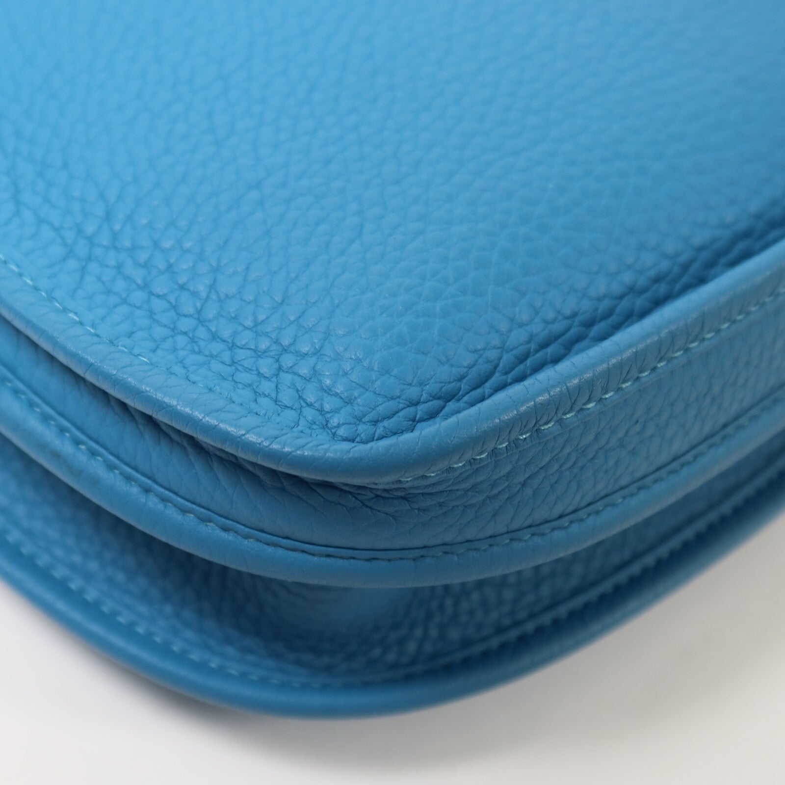HERMES Clemence皮革Evelyne PM肩背袋Bleu Izmir