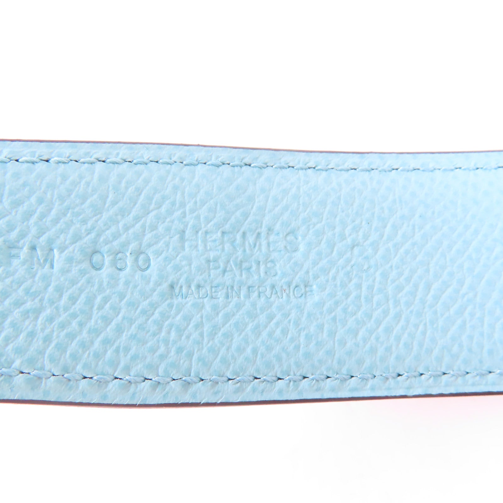 HERMES Veau Epsom皮革H Speed Belt Buckle皮帶藍色/黑色