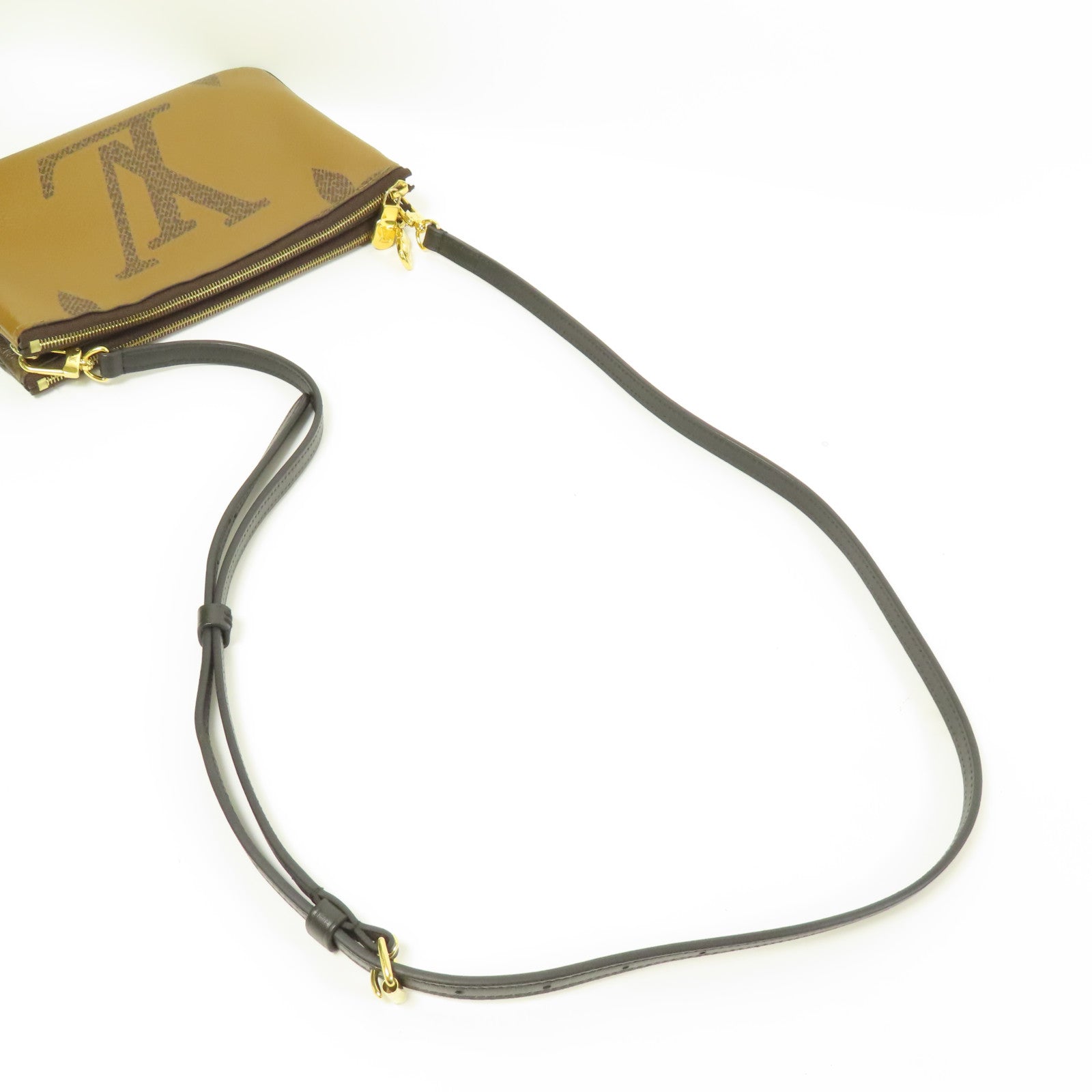 LOUIS VUITTON Monogram Giant Reverse Double Zip Pochette金扣肩背袋