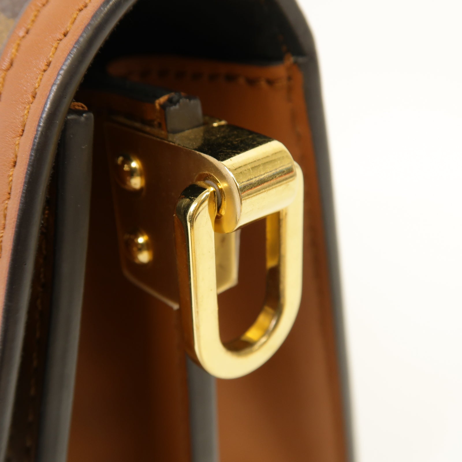 LOUIS VUITTON 【激減優惠】Monogram Reverse Mini Dauphine金扣肩背袋棕色