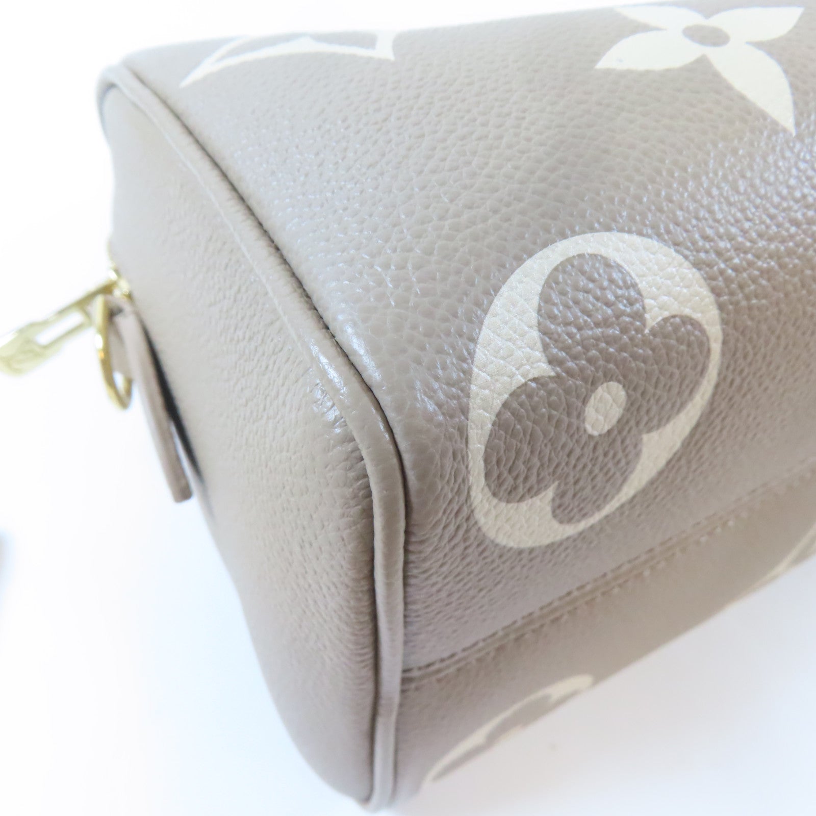 LOUIS VUITTON Monogram Empreinte Speedy Bandouliere 20 2 Way Bag金扣手挽肩背兩用袋米色