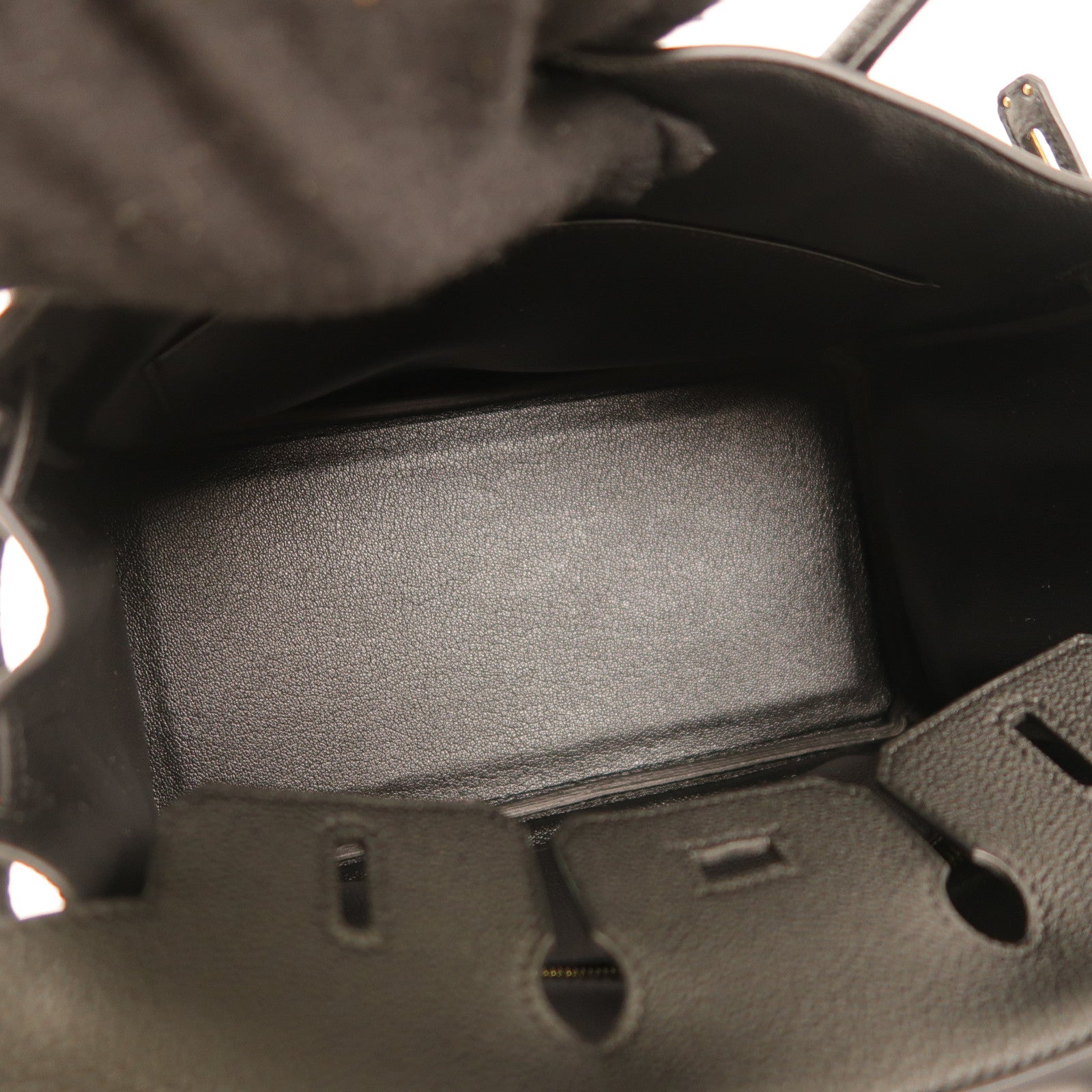 HERMES 【激減優惠】Clemence皮革Birkin 25金扣手挽袋Noir