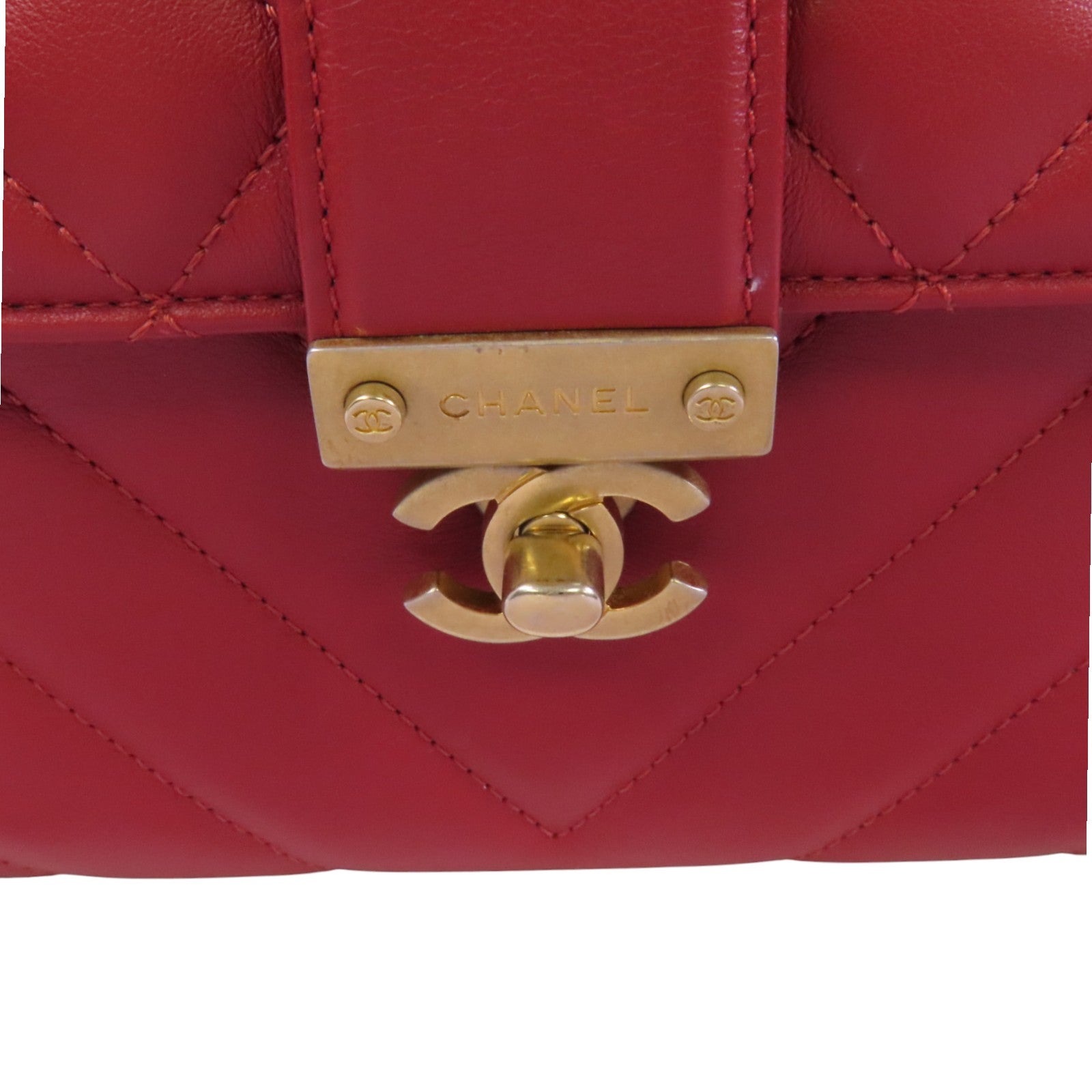 CHANEL 羊皮皮革2Way Shoulder Bag金扣鏈帶手挽肩背兩用袋