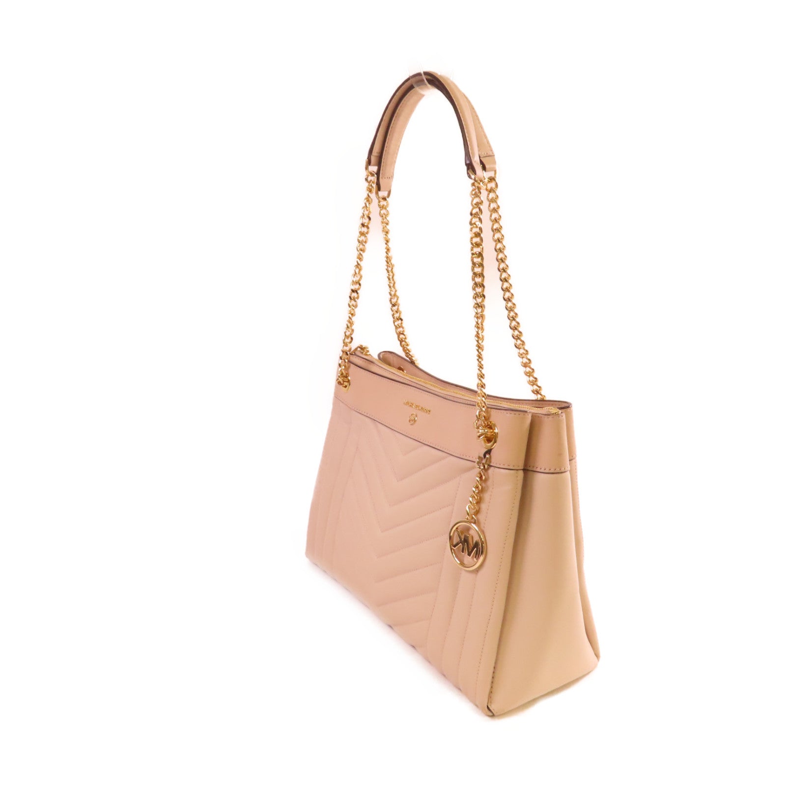 Michael Kors 羊皮皮革Chain Shoulder Bag金扣鏈帶肩背袋杏色