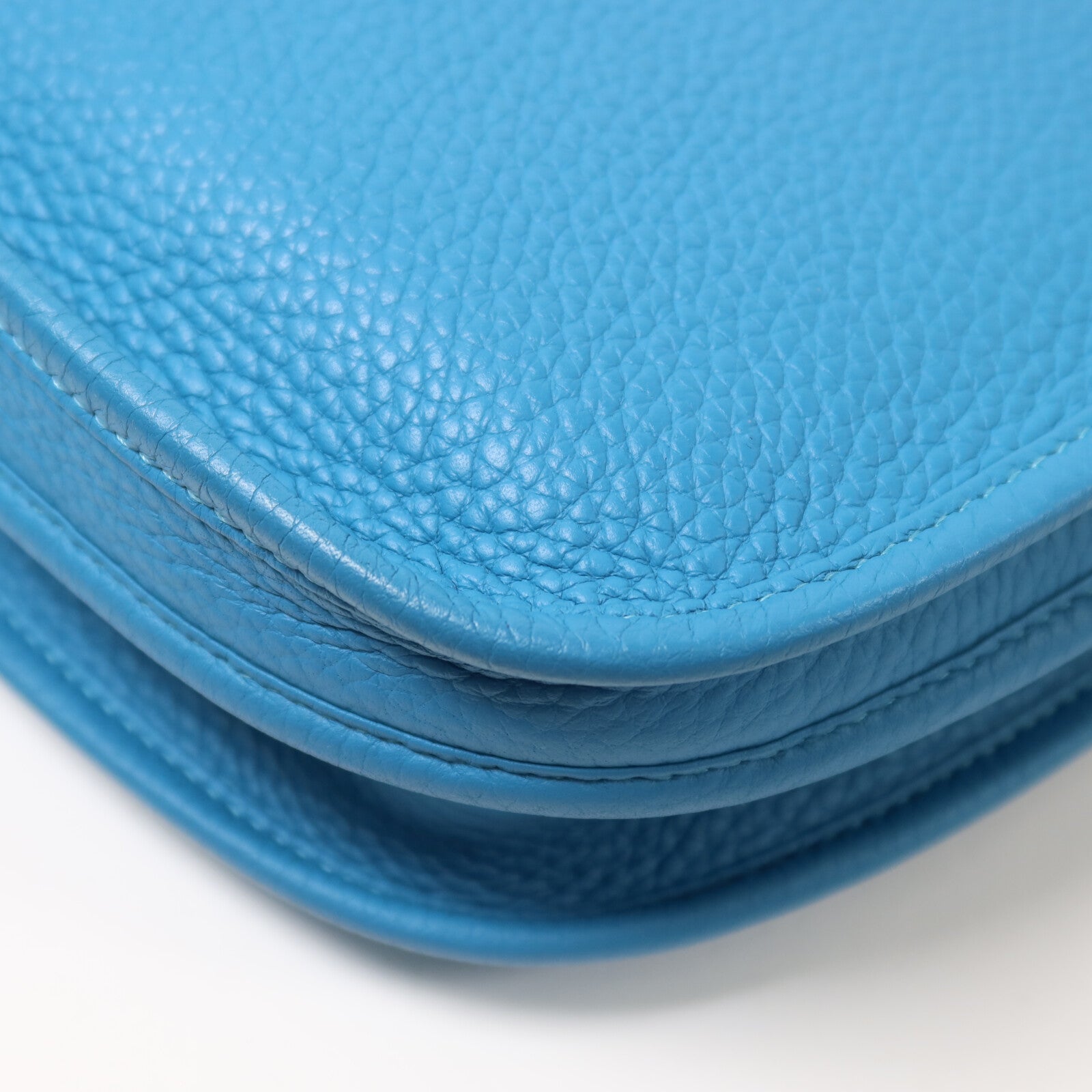HERMES Clemence皮革Evelyne PM肩背袋Bleu Izmir