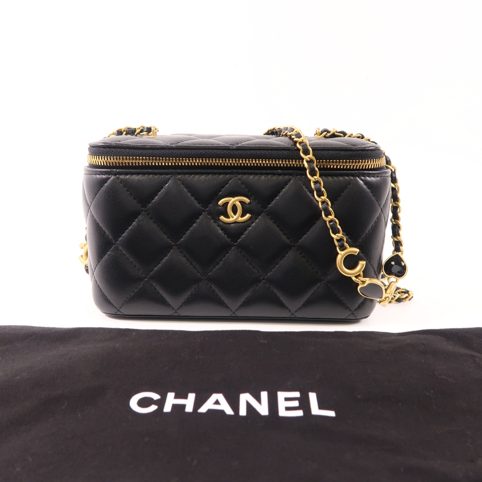 CHANEL 【激減優惠】羊皮皮革Vanity Case金扣肩背袋