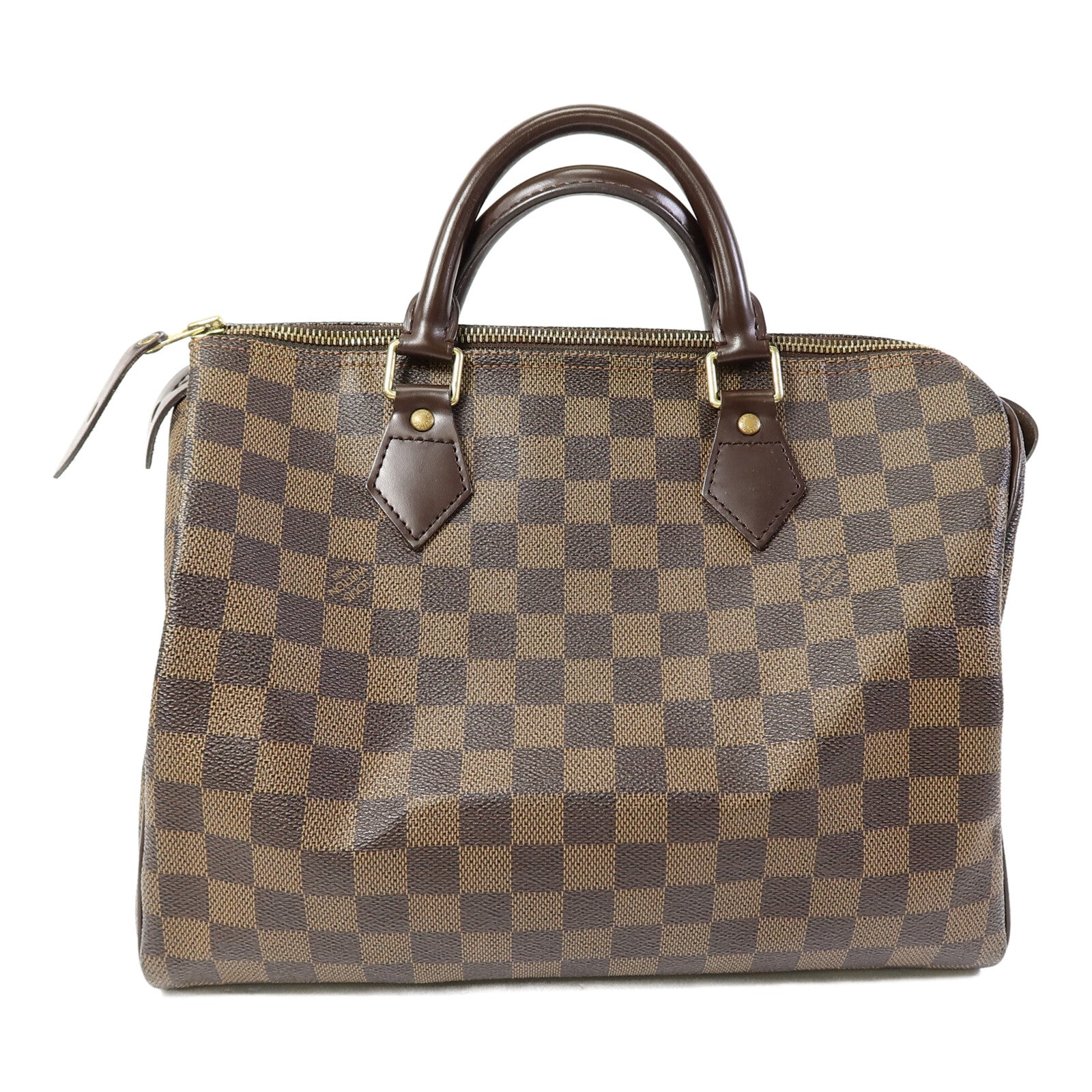 LOUIS VUITTON Damier Speedy Bandouliere 30金扣手挽袋