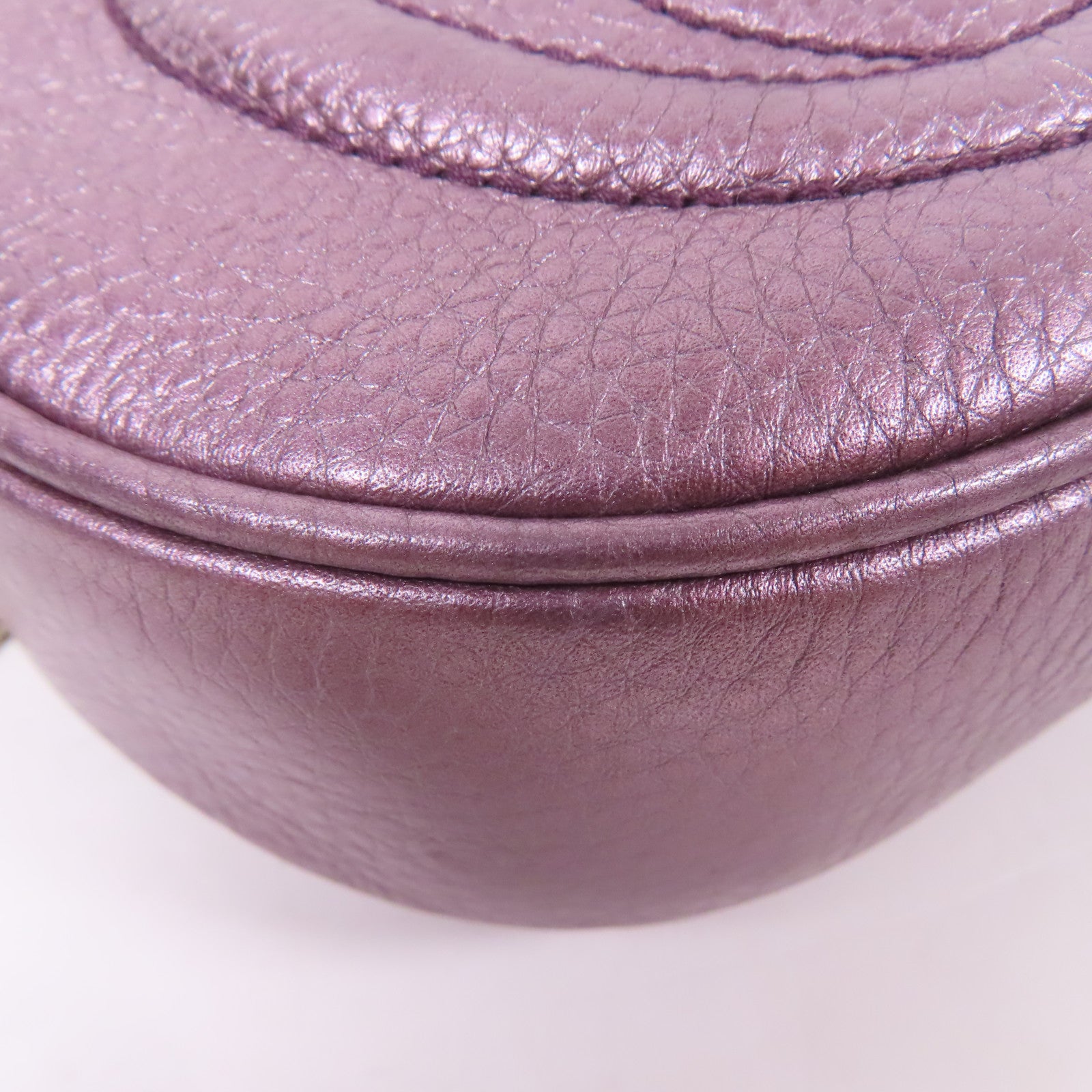 GUCCI GG GHW Chain Shoulder Bag 353965 Leather Purple