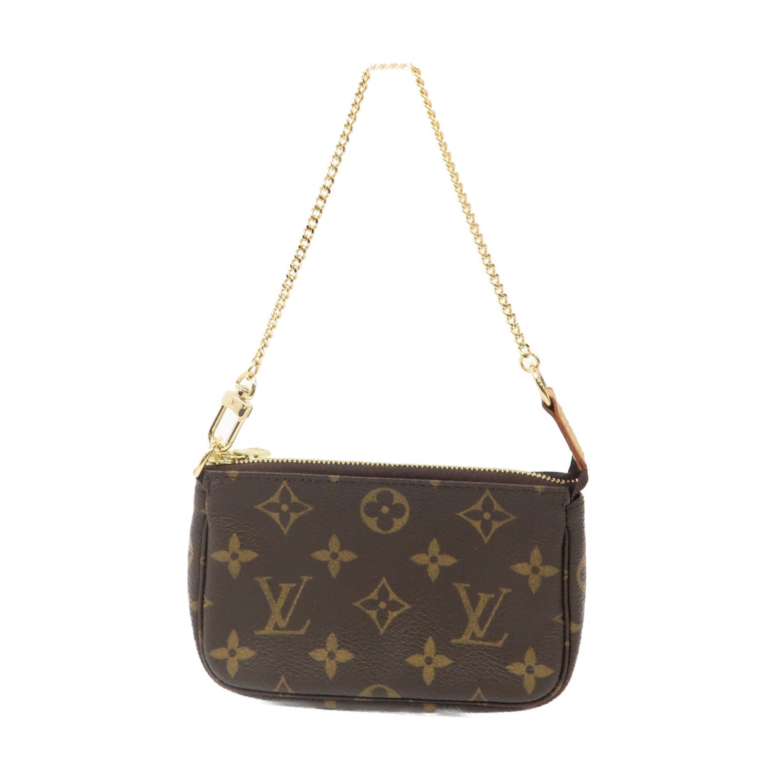 LOUIS VUITTON Monogram Mini Pochette Accessoires金扣手拿包啡色