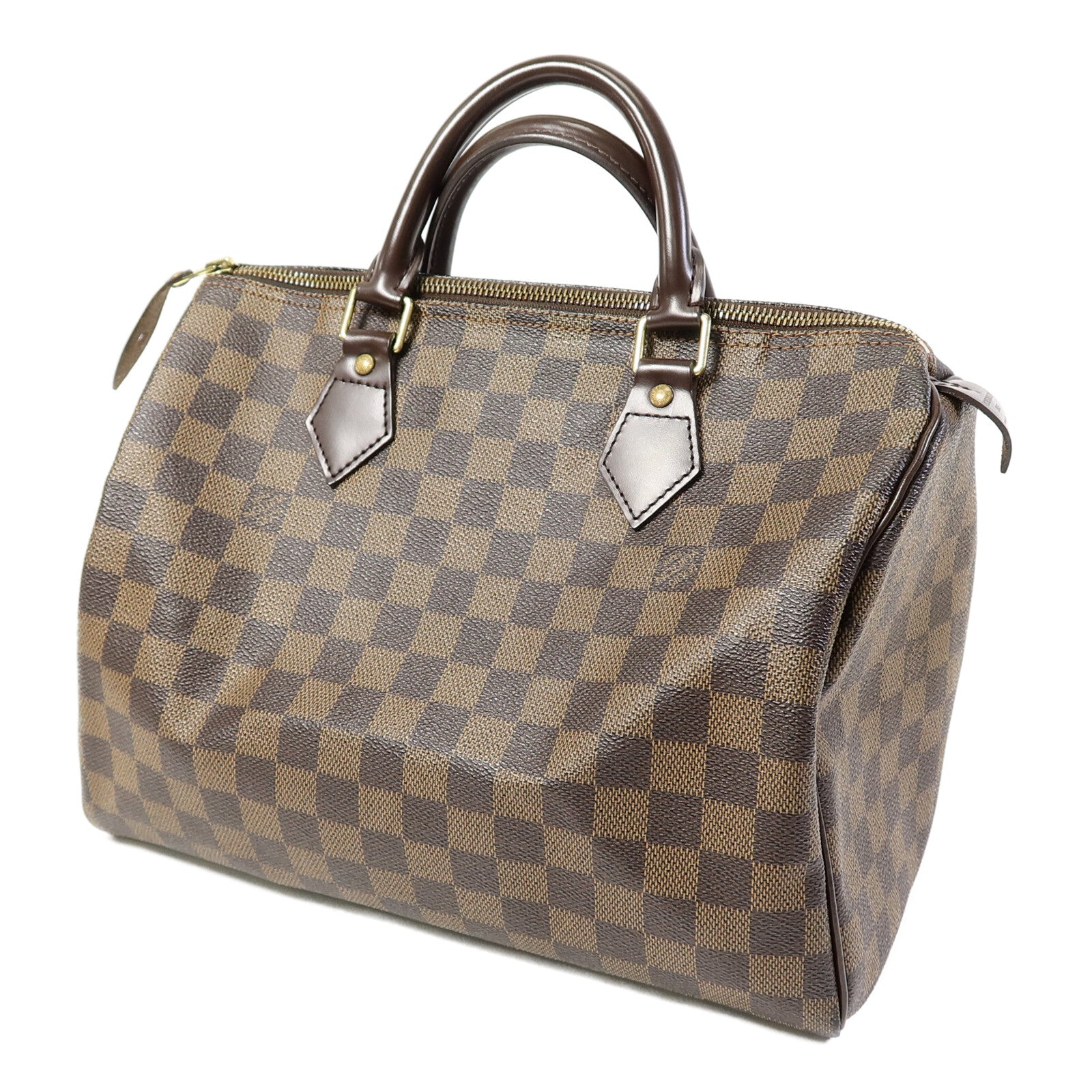 LOUIS VUITTON Damier Speedy Bandouliere 30金扣手挽袋
