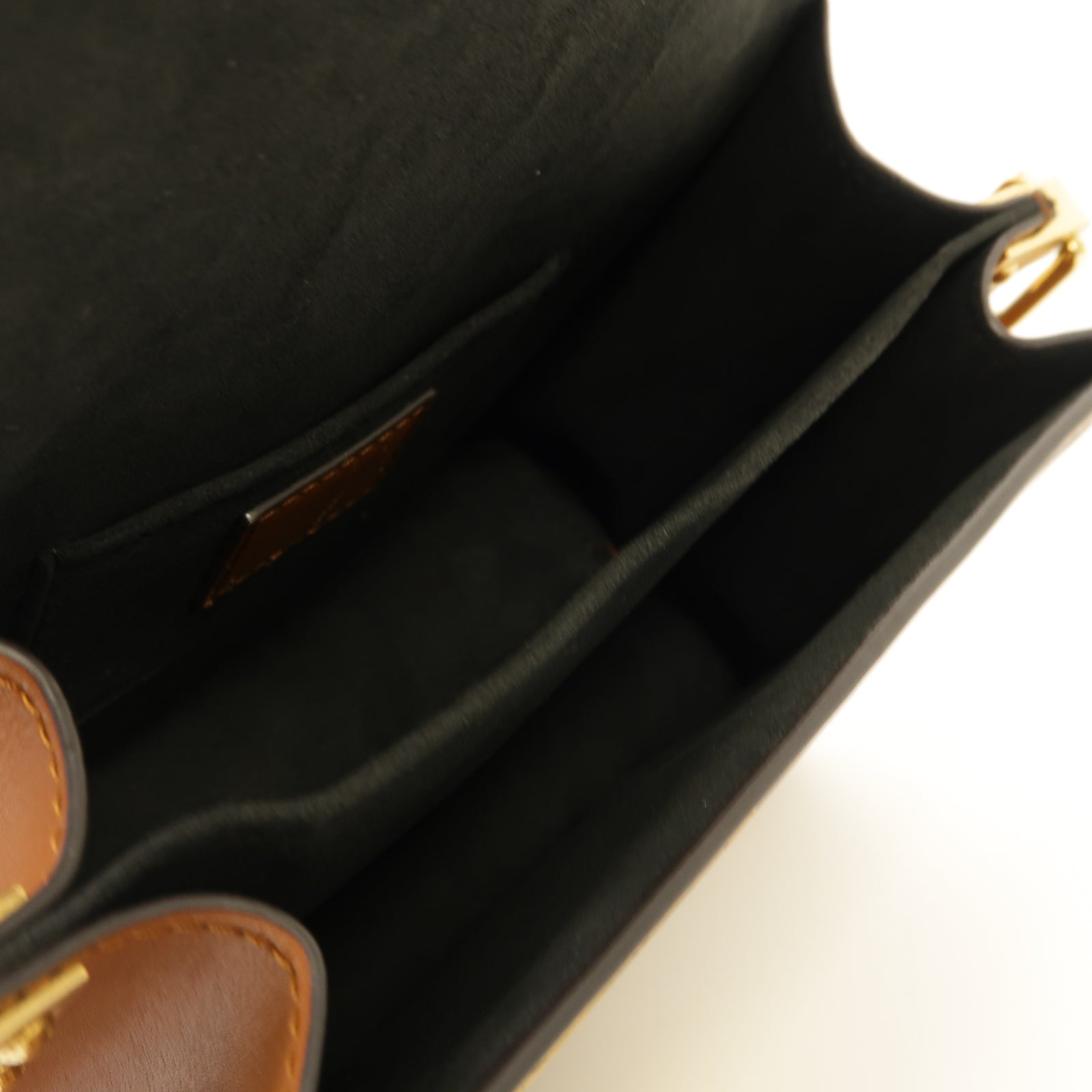 LOUIS VUITTON 【激減優惠】Monogram Reverse Mini Dauphine金扣肩背袋棕色