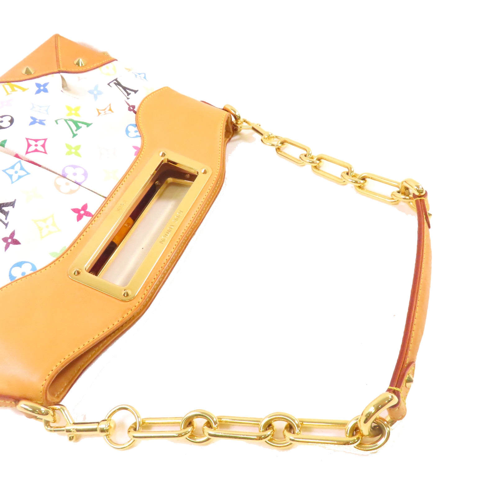 LOUIS VUITTON Monogram Multicolore Judy MM 2Way Shoulder Bag金扣手挽肩背兩用袋米白色/彩色/啡色