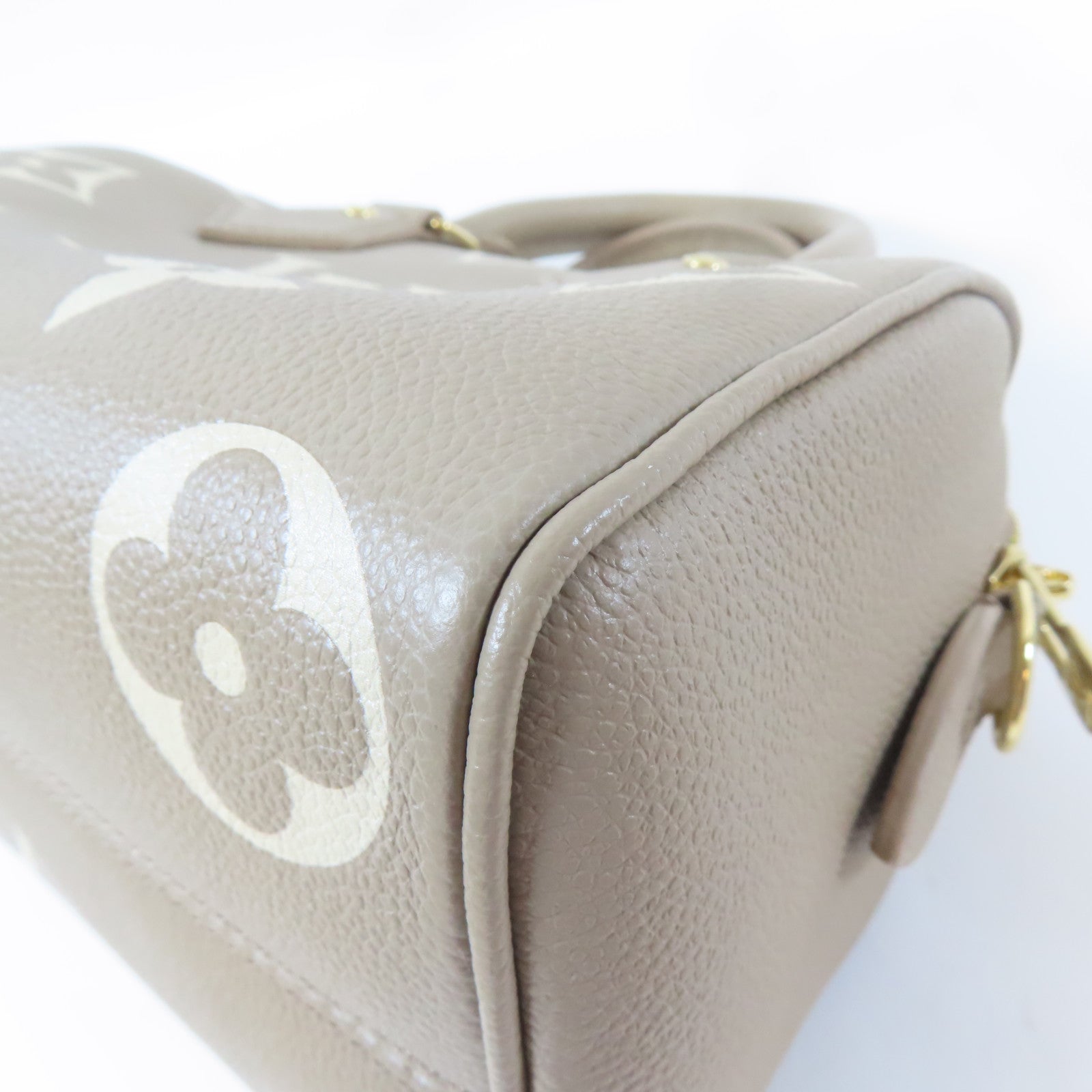 LOUIS VUITTON Monogram Empreinte Speedy Bandouliere 20 2 Way Bag金扣手挽肩背兩用袋米色