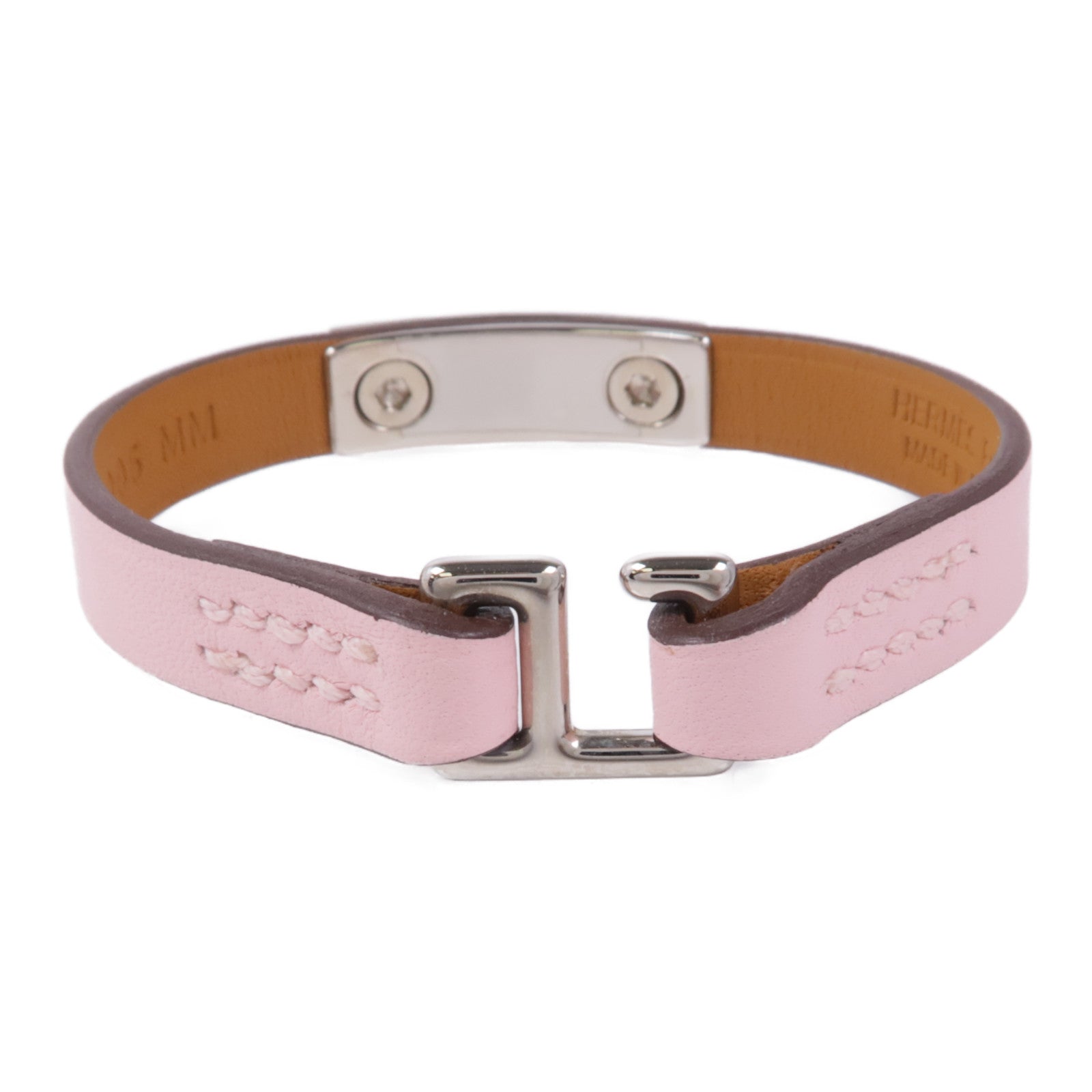 HERMES PHW Rivale Tour Bracelet Veau Swift Leather Rose Sakura Pink