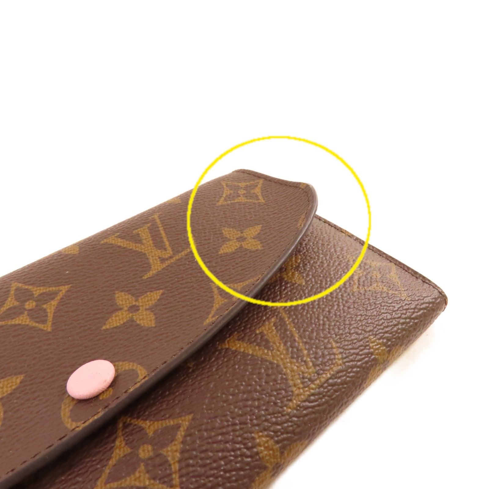 LOUIS VUITTON Monogram Sarah Long Wallet金扣長錢包啡色/粉紅色