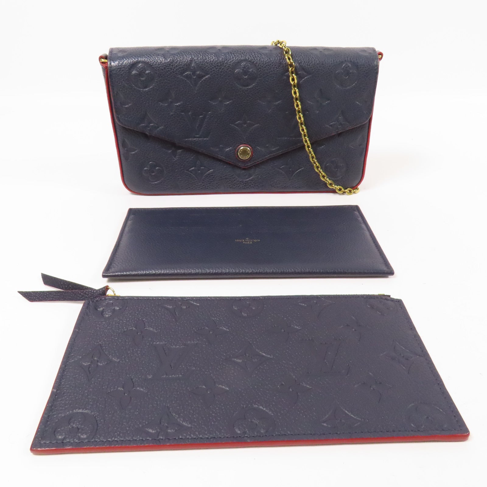 LOUIS VUITTON Monogram Empreinte Pochette Felicie金扣肩背袋