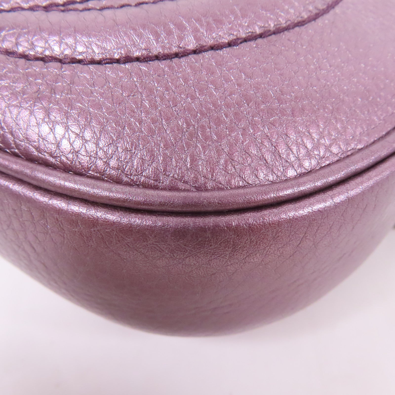 GUCCI GG GHW Chain Shoulder Bag 353965 Leather Purple