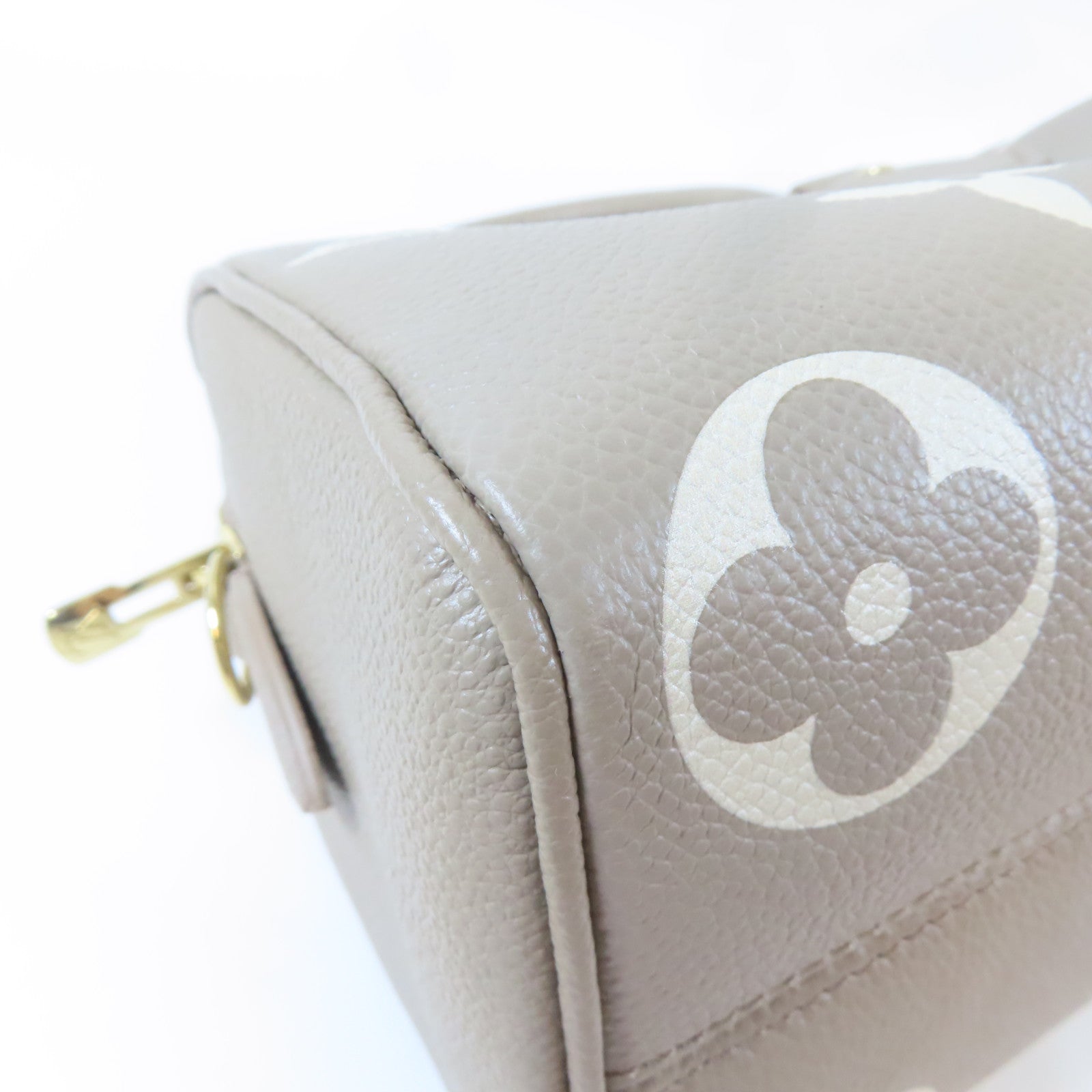 LOUIS VUITTON Monogram Empreinte Speedy Bandouliere 20 2 Way Bag金扣手挽肩背兩用袋米色