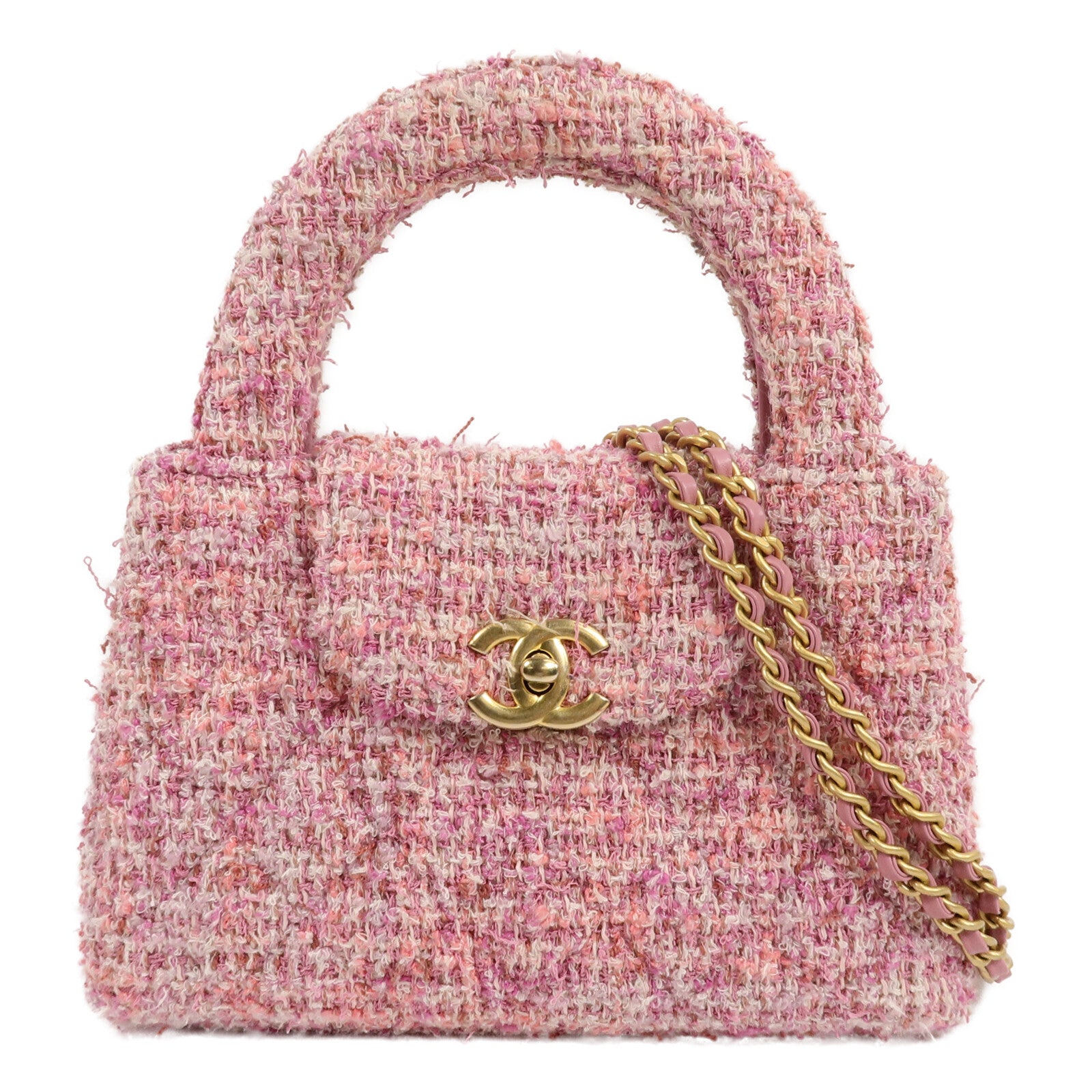 CHANEL 斜紋軟呢Kelly Bag手挽肩背兩用袋